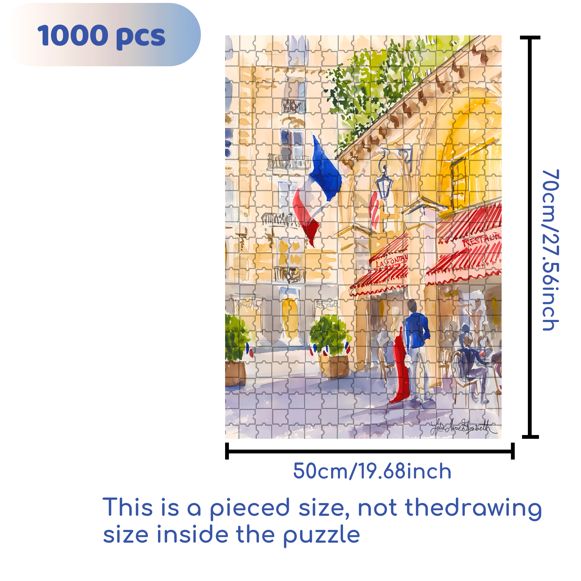 La Fontaine de Mars 500pcs/1000pcs Jigsaw Puzzle, Scratch-Resistant, Interactive Family Game & Brain-Boosting DIY Decor, Perfect for Halloween, Christmas & New Year Gifts, Family Puzzle Game