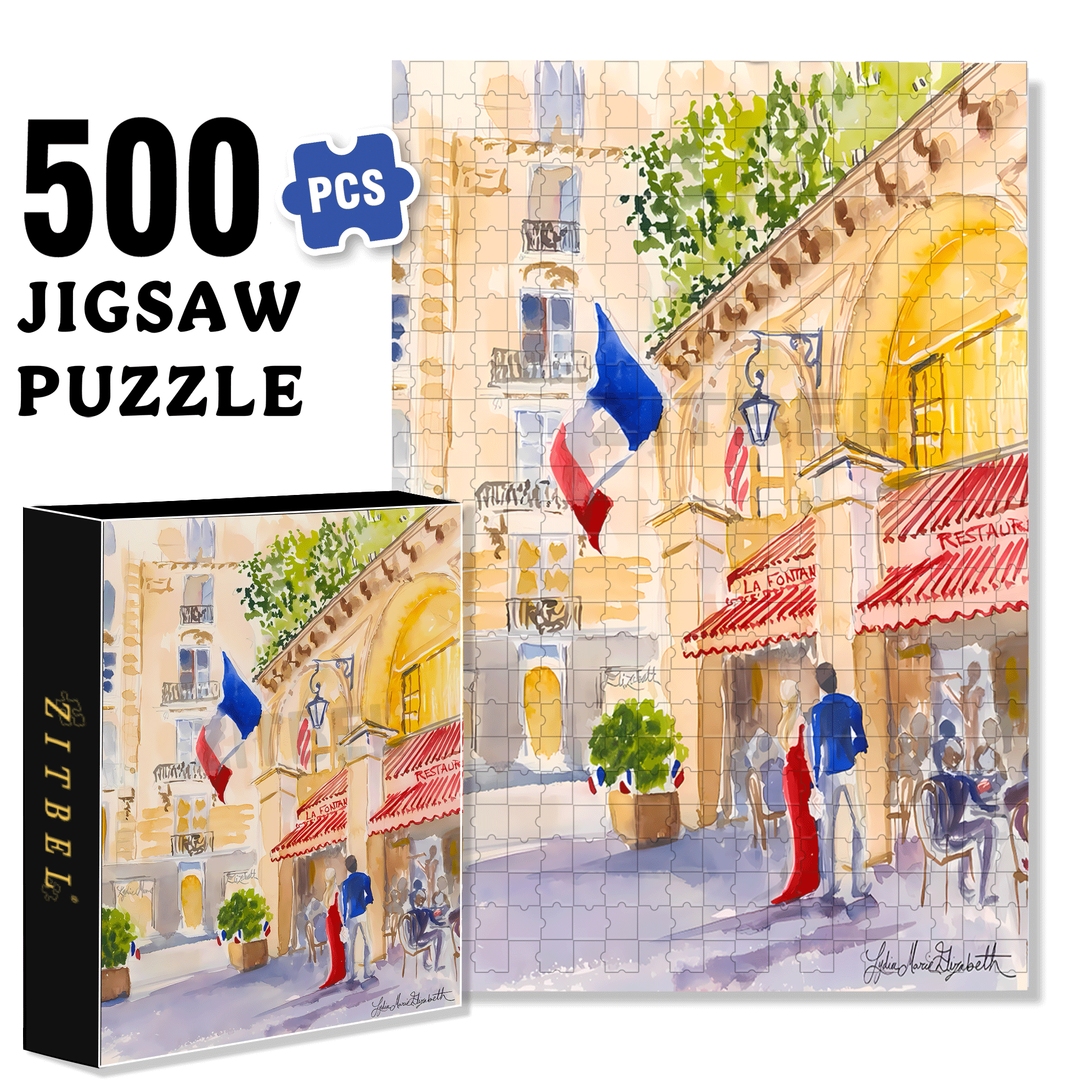 La Fontaine de Mars 500pcs/1000pcs Jigsaw Puzzle, Scratch-Resistant, Interactive Family Game & Brain-Boosting DIY Decor, Perfect for Halloween, Christmas & New Year Gifts, Family Puzzle Game