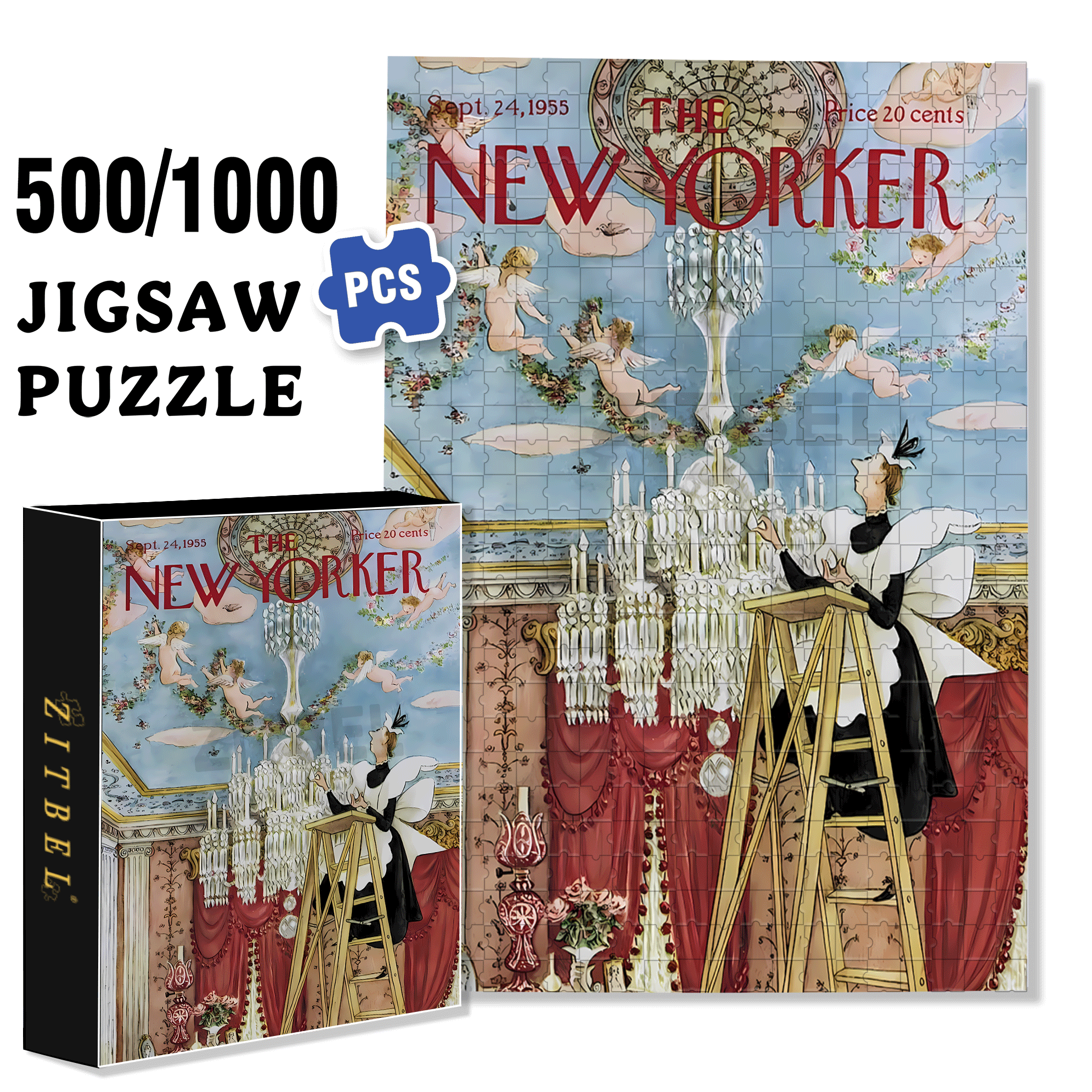 Mary Petty 2 500pcs/1000pcs Jigsaw Puzzle, Scratch-Resistant, Interactive Family Game & Brain-Boosting DIY Decor, Perfect for Halloween, Christmas & New Year Gifts, Family Puzzle Game