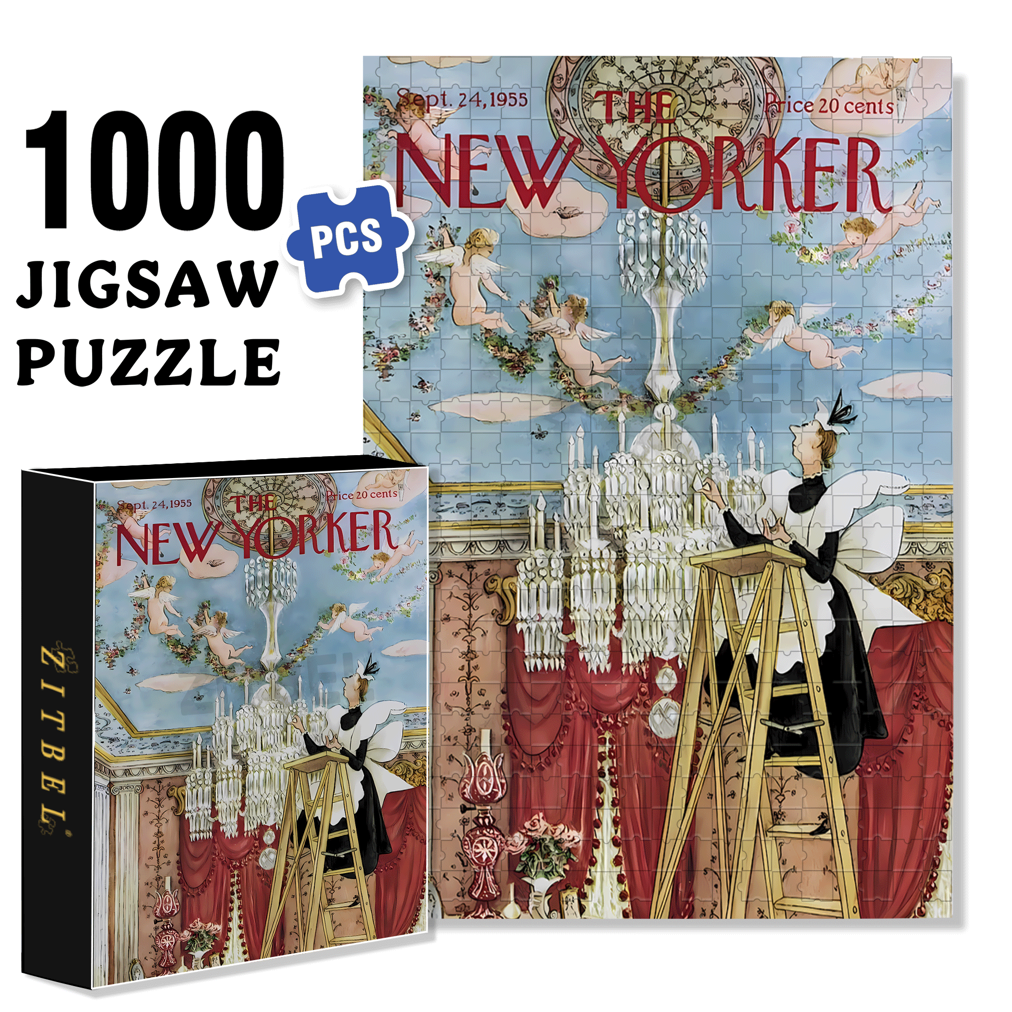 Mary Petty 2 500pcs/1000pcs Jigsaw Puzzle, Scratch-Resistant, Interactive Family Game & Brain-Boosting DIY Decor, Perfect for Halloween, Christmas & New Year Gifts, Family Puzzle Game