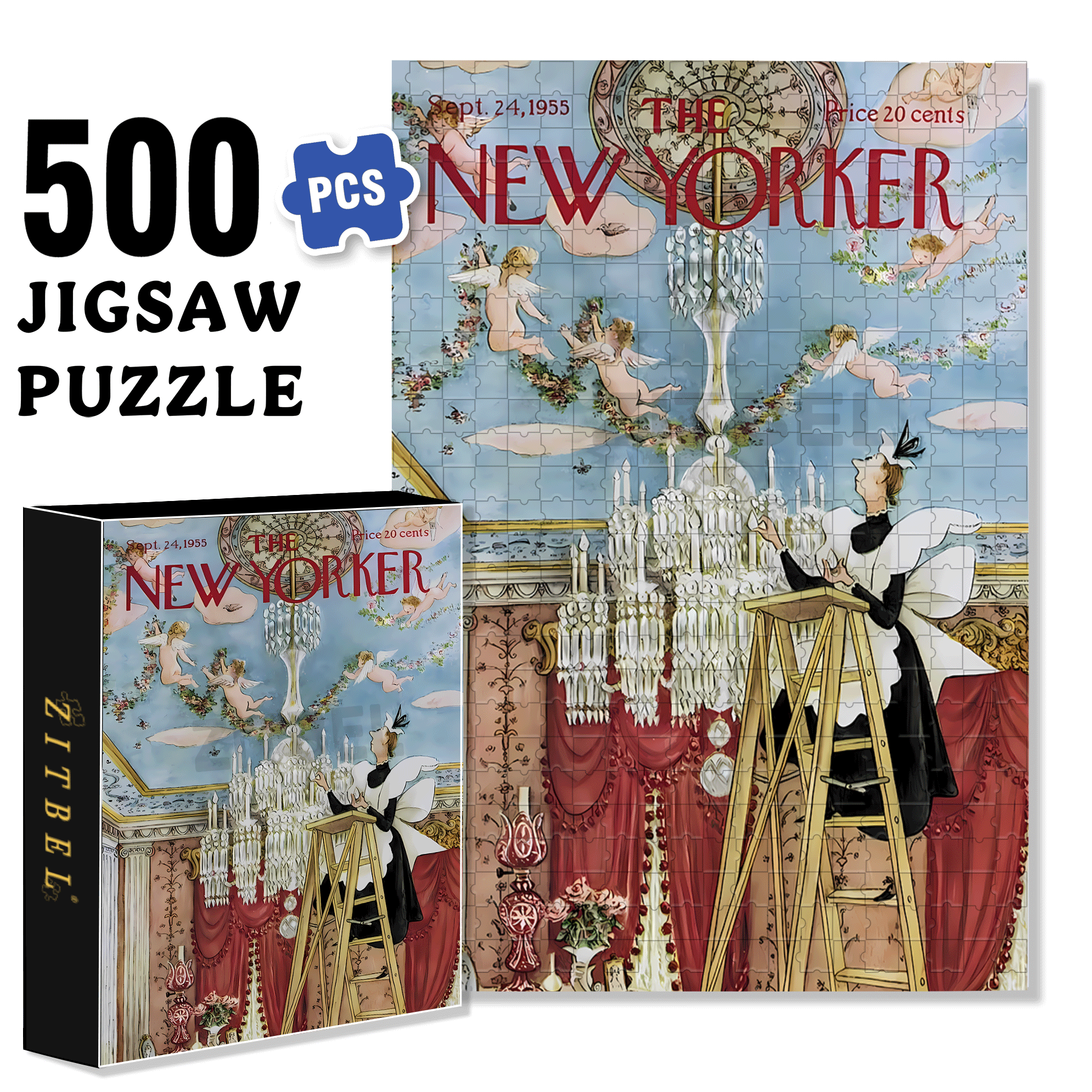 Mary Petty 2 500pcs/1000pcs Jigsaw Puzzle, Scratch-Resistant, Interactive Family Game & Brain-Boosting DIY Decor, Perfect for Halloween, Christmas & New Year Gifts, Family Puzzle Game