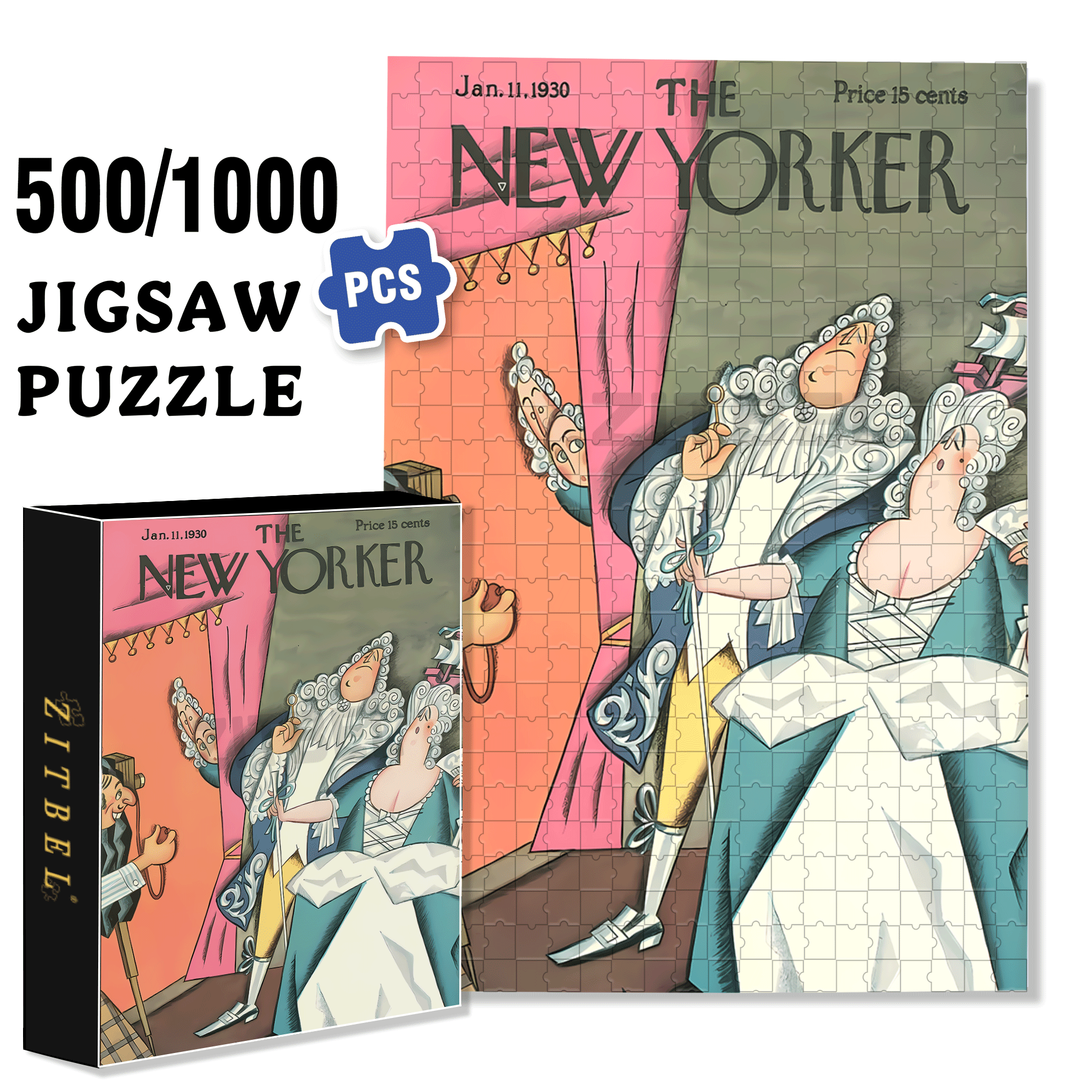Retro Photo Studio 500pcs/1000pcs Jigsaw Puzzle, Scratch-Resistant, Interactive Family Game & Brain-Boosting DIY Decor, Perfect for Halloween, Christmas & New Year Gifts, Family Puzzle Game