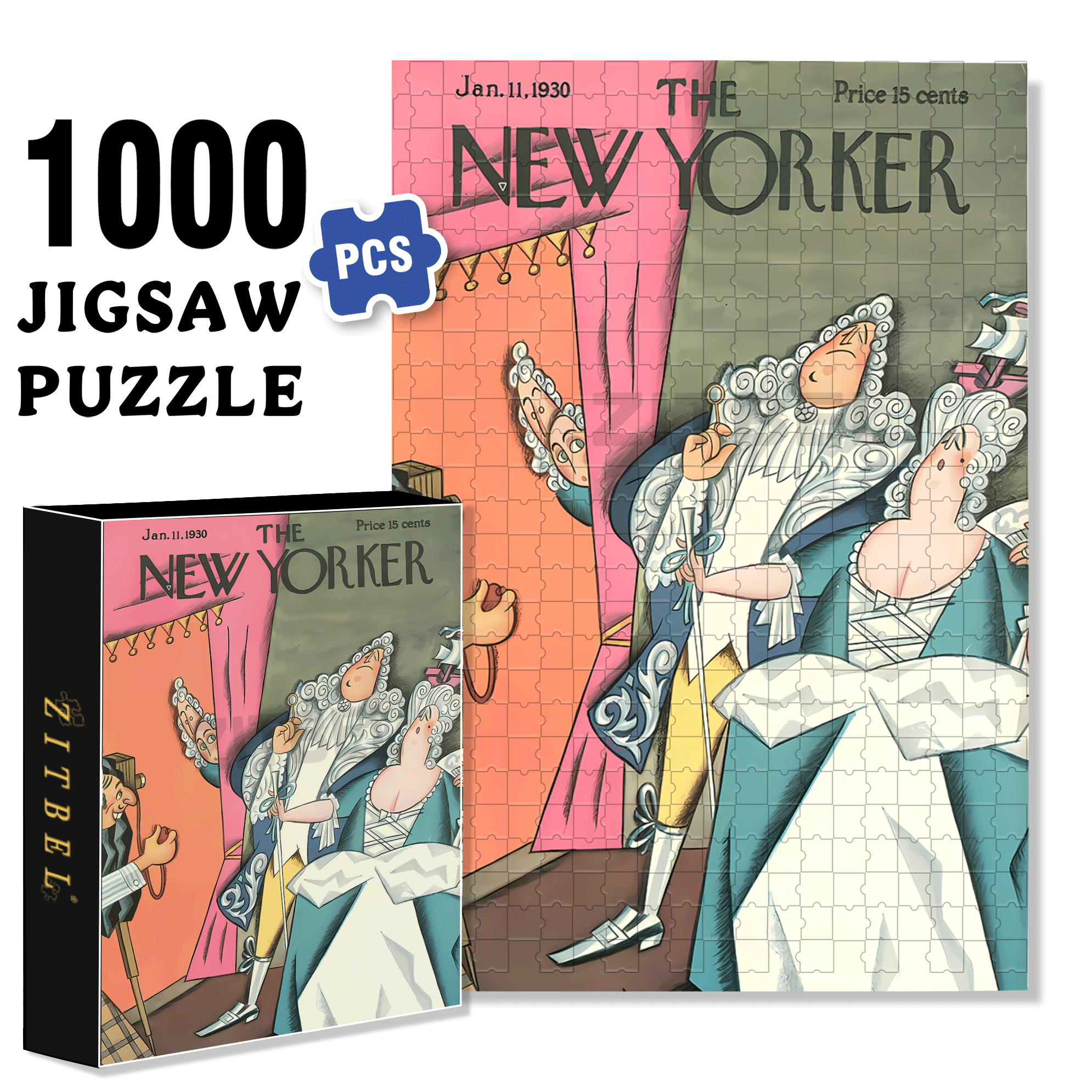 Retro Photo Studio 500pcs/1000pcs Jigsaw Puzzle, Scratch-Resistant, Interactive Family Game & Brain-Boosting DIY Decor, Perfect for Halloween, Christmas & New Year Gifts, Family Puzzle Game