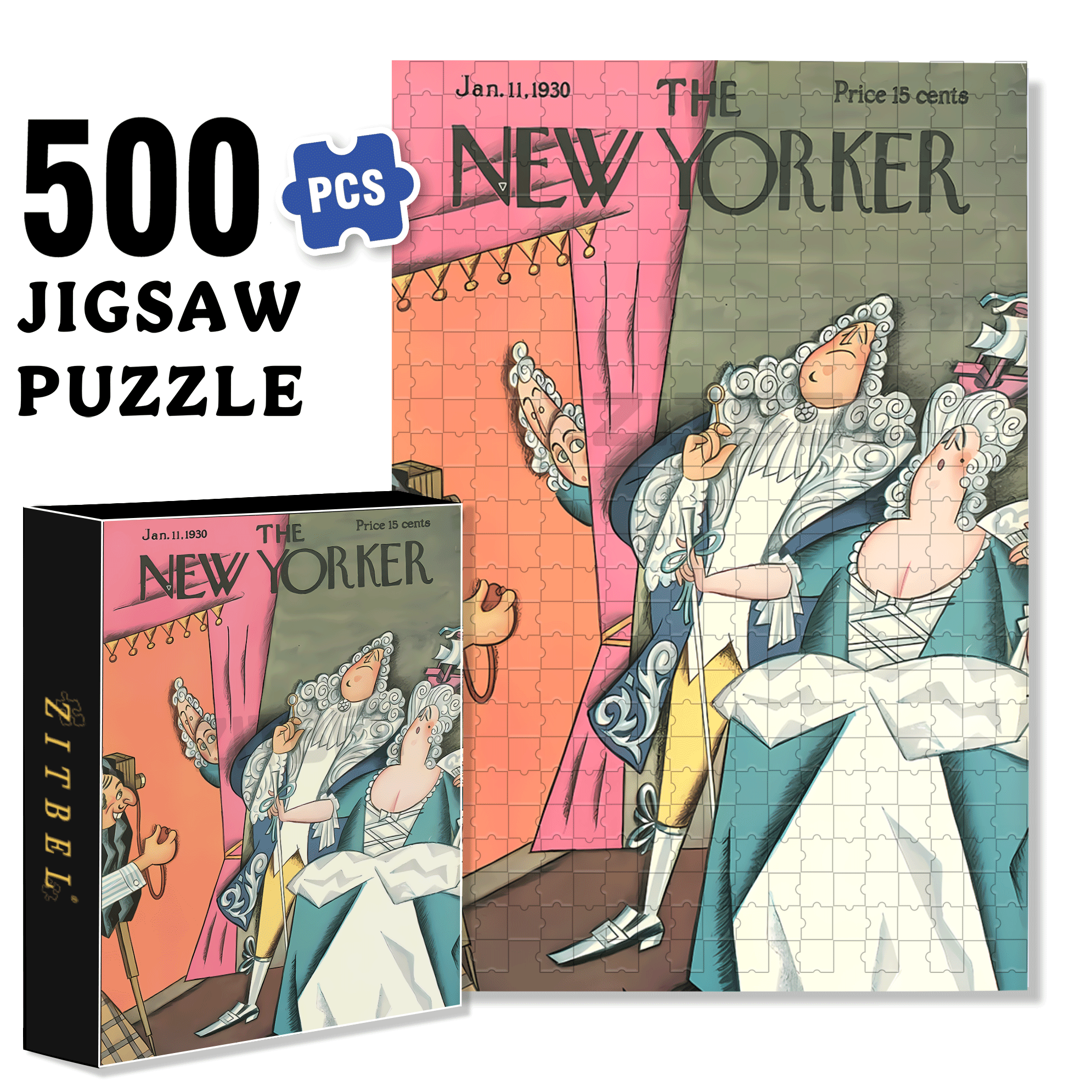 Retro Photo Studio 500pcs/1000pcs Jigsaw Puzzle, Scratch-Resistant, Interactive Family Game & Brain-Boosting DIY Decor, Perfect for Halloween, Christmas & New Year Gifts, Family Puzzle Game