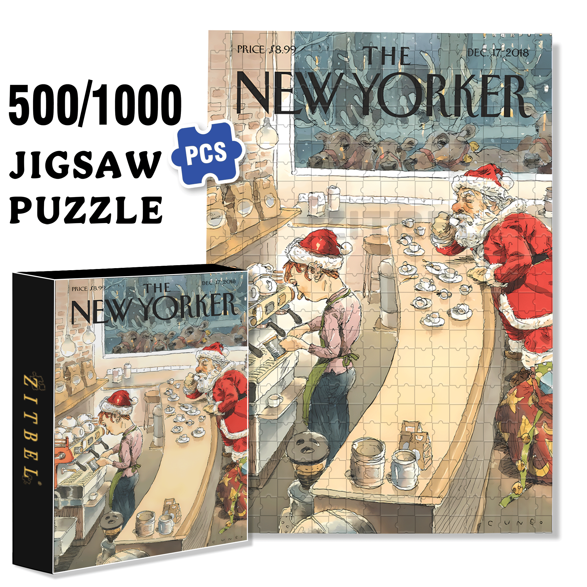 Santa's Little Helpers 500pcs/1000pcs Jigsaw Puzzle, Scratch-Resistant, Interactive Family Game & Brain-Boosting DIY Decor, Perfect for Halloween, Christmas & New Year Gifts, Family Puzzle Game