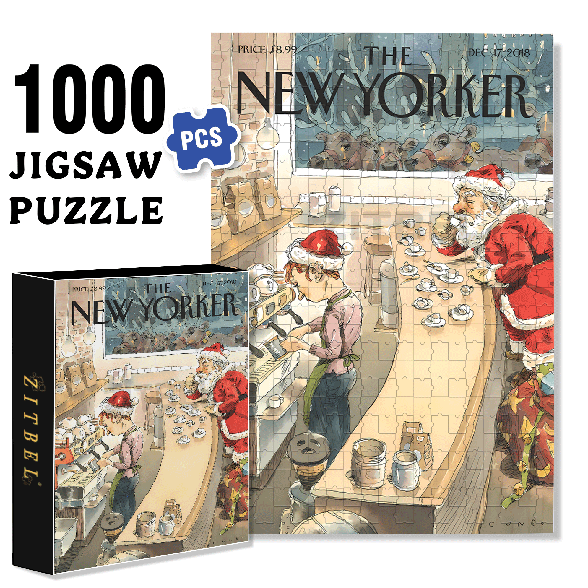 Santa's Little Helpers 500pcs/1000pcs Jigsaw Puzzle, Scratch-Resistant, Interactive Family Game & Brain-Boosting DIY Decor, Perfect for Halloween, Christmas & New Year Gifts, Family Puzzle Game