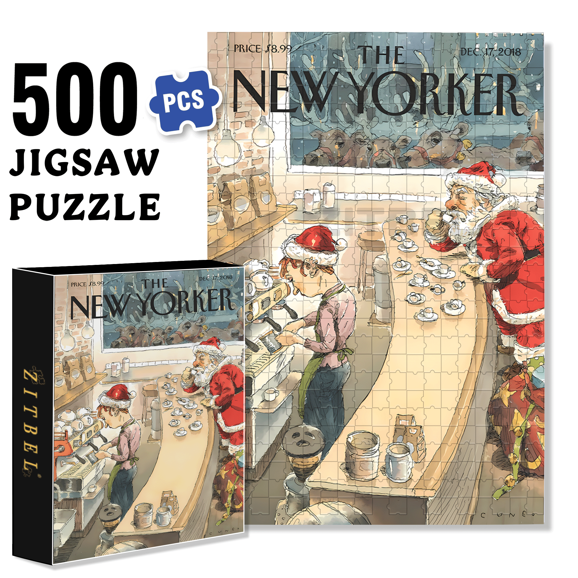Santa's Little Helpers 500pcs/1000pcs Jigsaw Puzzle, Scratch-Resistant, Interactive Family Game & Brain-Boosting DIY Decor, Perfect for Halloween, Christmas & New Year Gifts, Family Puzzle Game