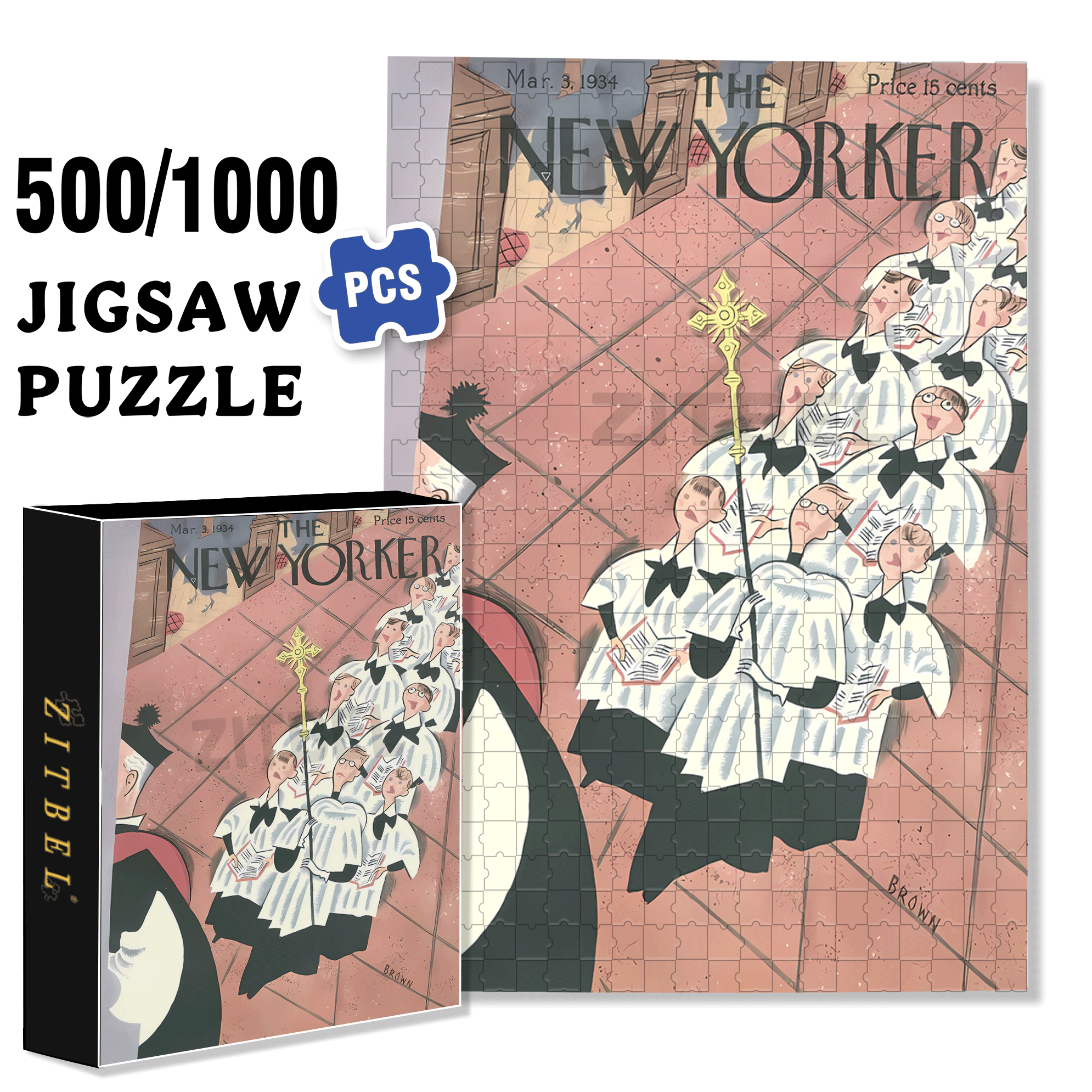 Scepter 500pcs/1000pcs Jigsaw Puzzle, Scratch-Resistant, Interactive Family Game & Brain-Boosting DIY Decor, Perfect for Halloween, Christmas & New Year Gifts, Family Puzzle Game