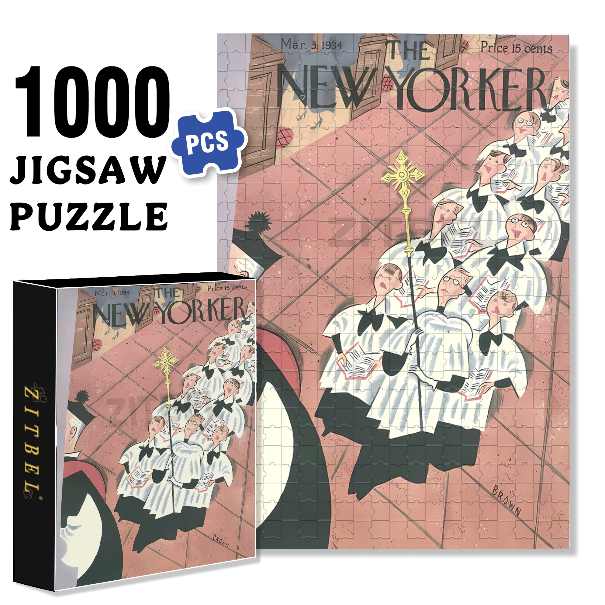 Scepter 500pcs/1000pcs Jigsaw Puzzle, Scratch-Resistant, Interactive Family Game & Brain-Boosting DIY Decor, Perfect for Halloween, Christmas & New Year Gifts, Family Puzzle Game