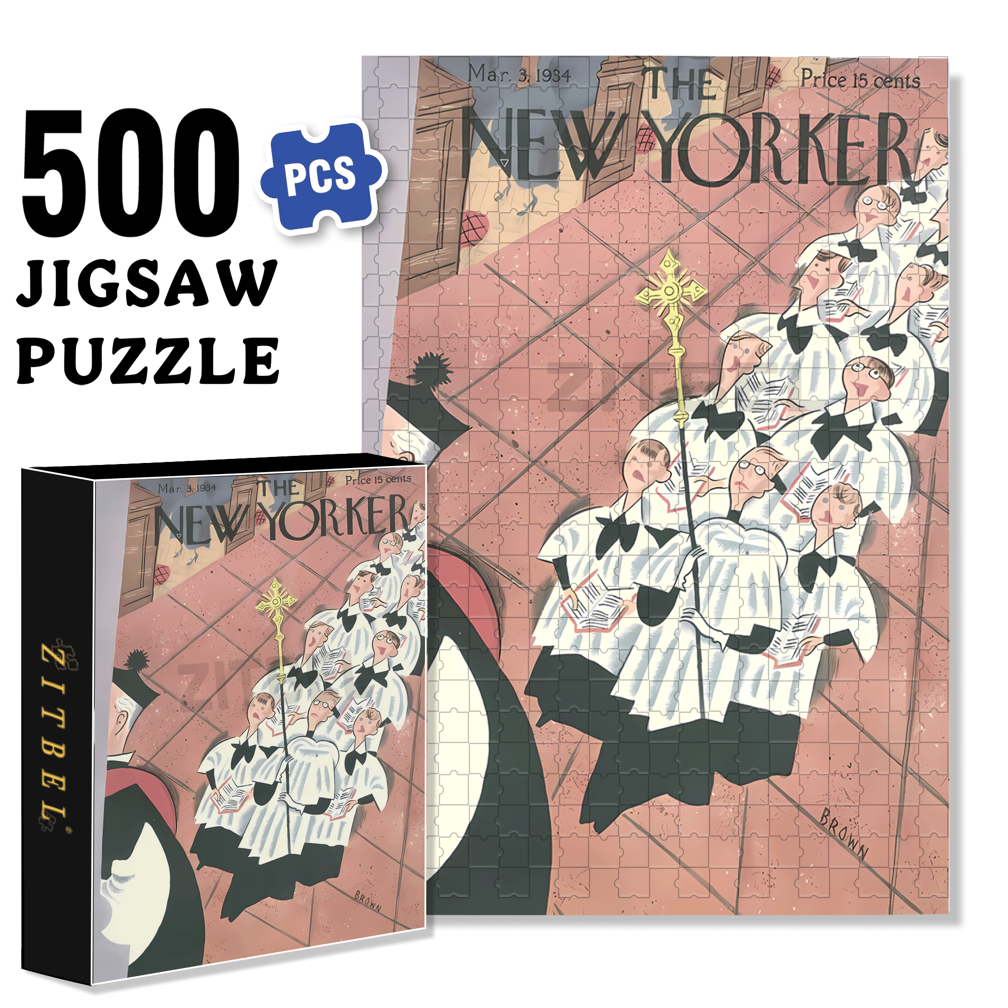 Scepter 500pcs/1000pcs Jigsaw Puzzle, Scratch-Resistant, Interactive Family Game & Brain-Boosting DIY Decor, Perfect for Halloween, Christmas & New Year Gifts, Family Puzzle Game