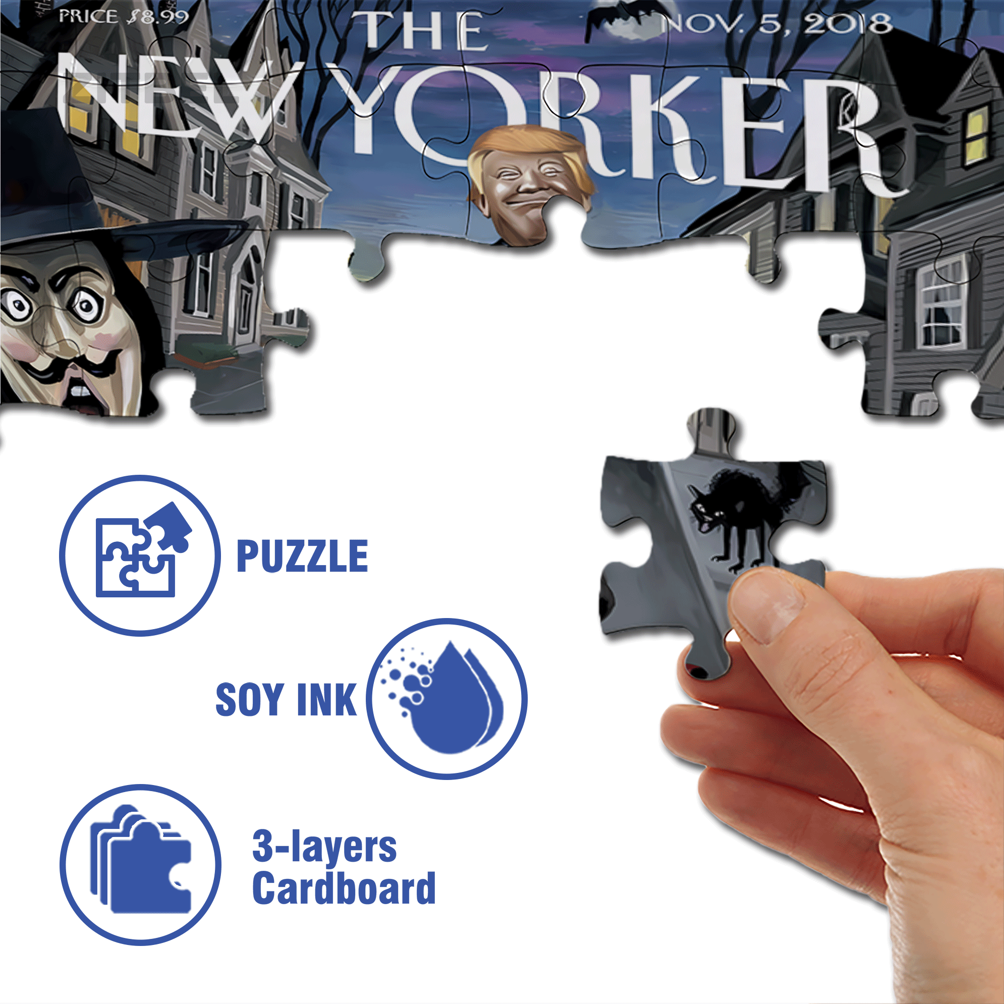 Scream 500pcs/1000pcs Jigsaw Puzzle, Scratch-Resistant, Interactive Family Game & Brain-Boosting DIY Decor, Perfect for Halloween, Christmas & New Year Gifts, Family Puzzle Game