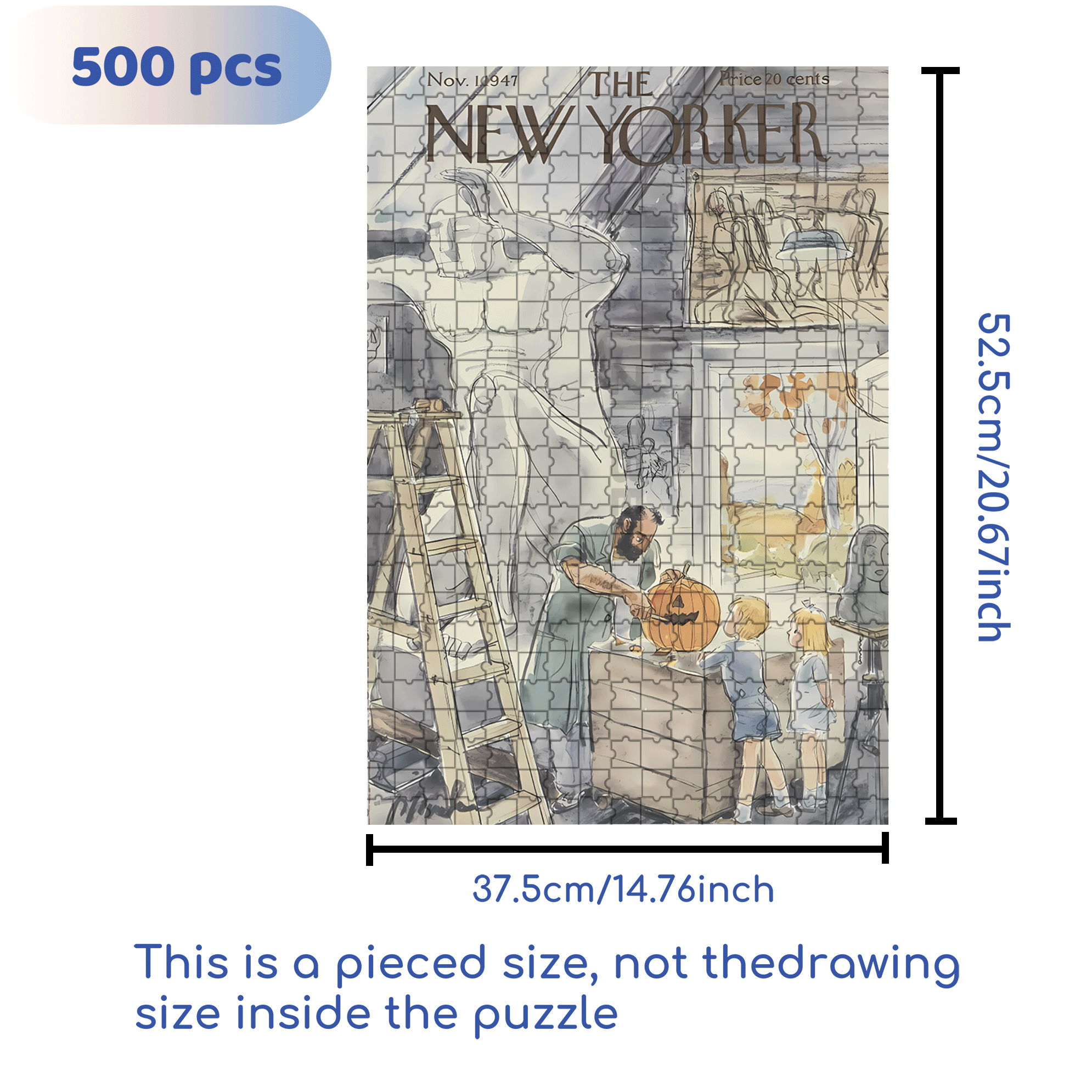 Sculpture Art 500pcs/1000pcs Jigsaw Puzzle, Scratch-Resistant, Interactive Family Game & Brain-Boosting DIY Decor, Perfect for Halloween, Christmas & New Year Gifts, Family Puzzle Game