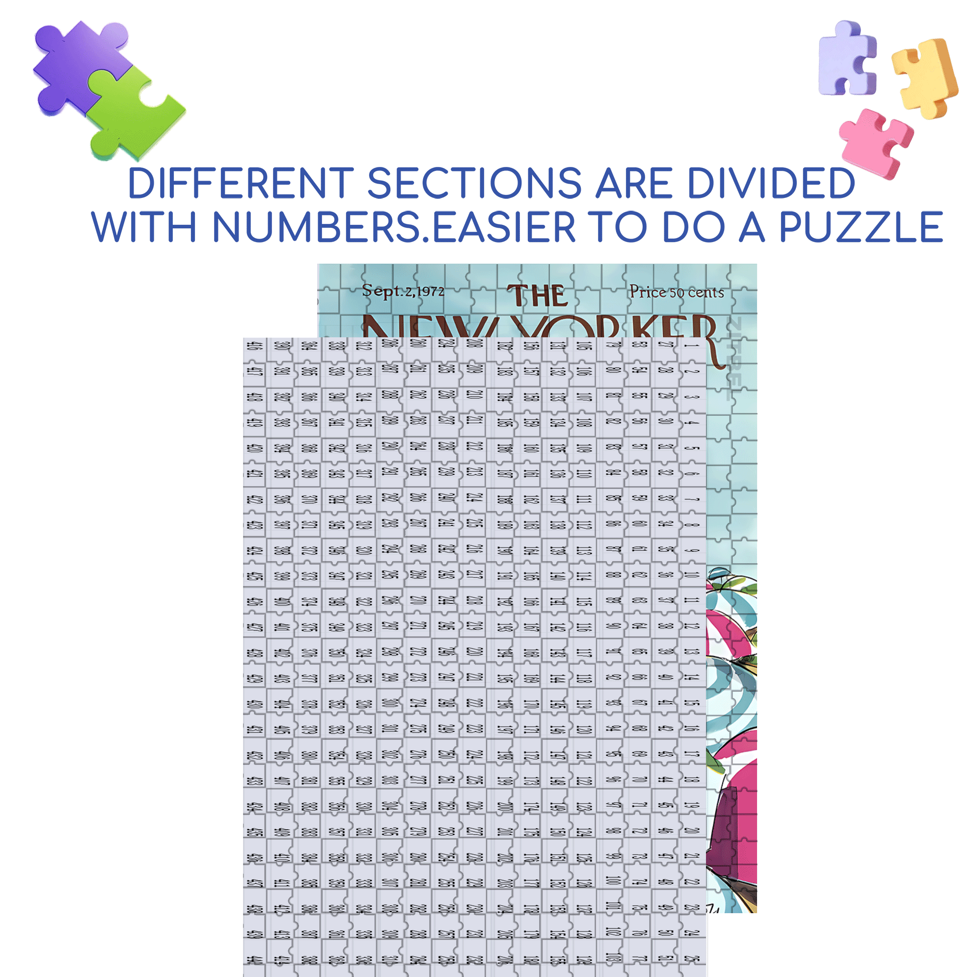 Sea Of Umbrellas  500pcs/1000pcs Jigsaw Puzzle, Scratch-Resistant, Interactive Family Game & Brain-Boosting DIY Decor, Perfect for Halloween, Christmas & New Year Gifts, Family Puzzle Game