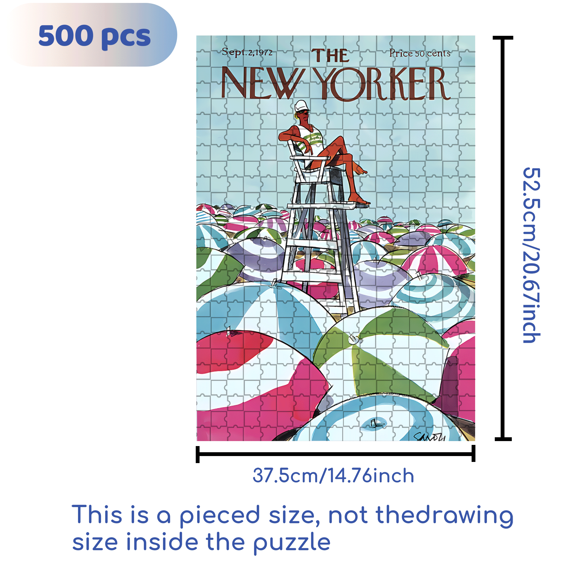 Sea Of Umbrellas  500pcs/1000pcs Jigsaw Puzzle, Scratch-Resistant, Interactive Family Game & Brain-Boosting DIY Decor, Perfect for Halloween, Christmas & New Year Gifts, Family Puzzle Game