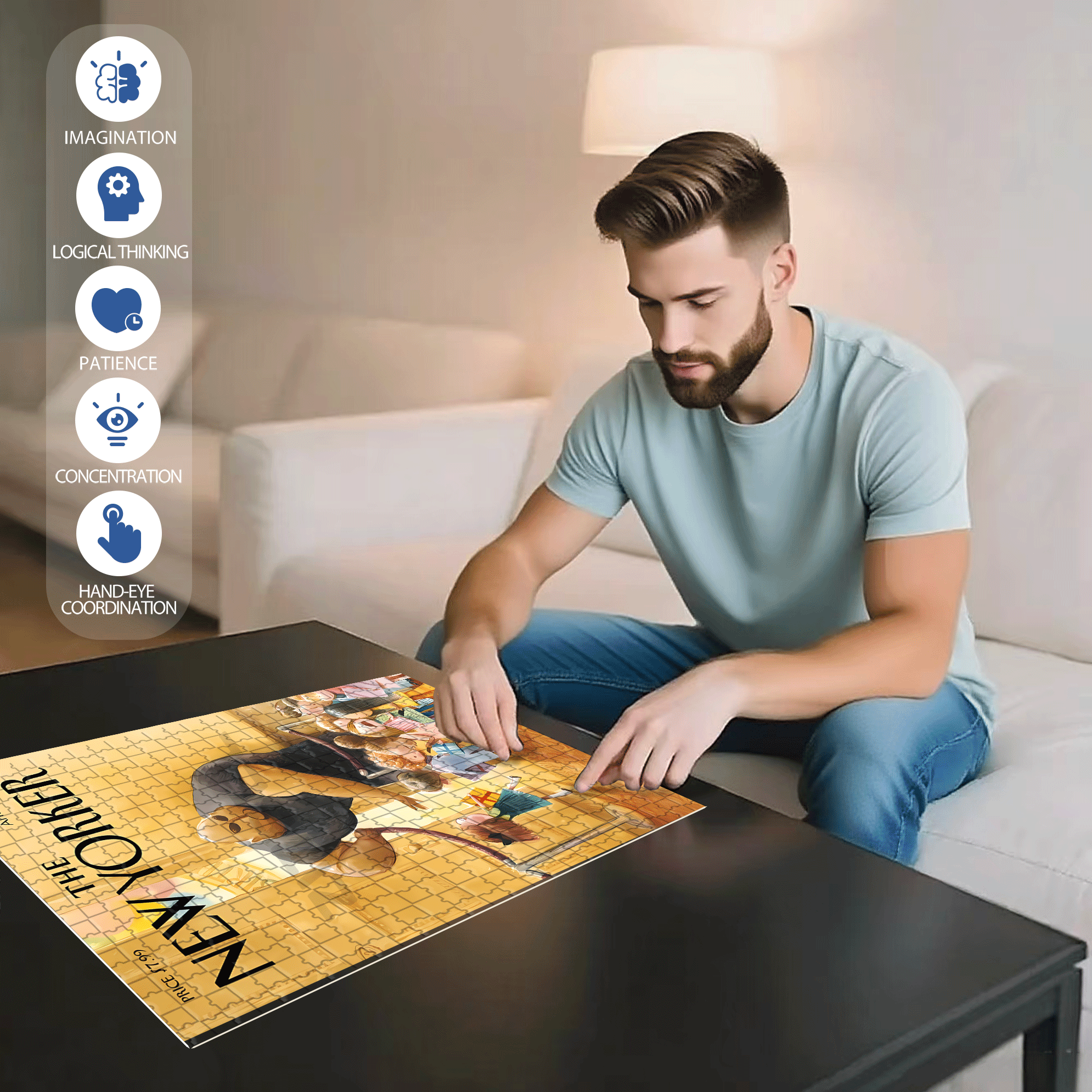 Security Personnel 500pcs/1000pcs Jigsaw Puzzle, Scratch-Resistant, Interactive Family Game & Brain-Boosting DIY Decor, Perfect for Halloween, Christmas & New Year Gifts, Family Puzzle Game
