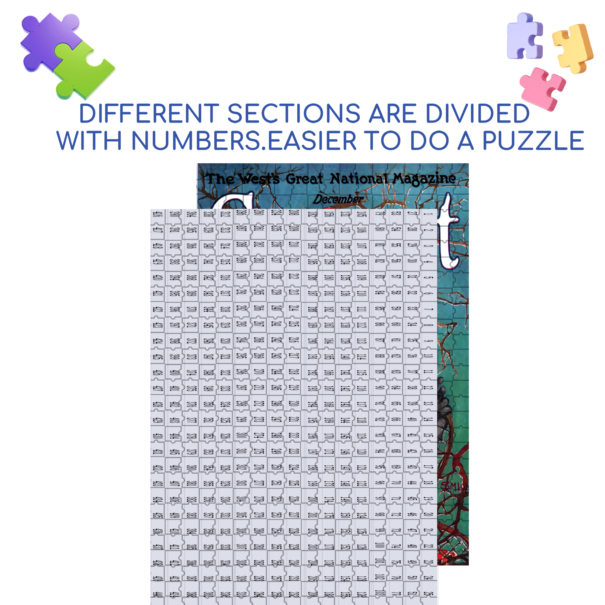 Snowshoeing 500pcs/1000pcs Jigsaw Puzzle, Scratch-Resistant, Interactive Family Game & Brain-Boosting DIY Decor, Perfect for Halloween, Christmas & New Year Gifts, Family Puzzle Game