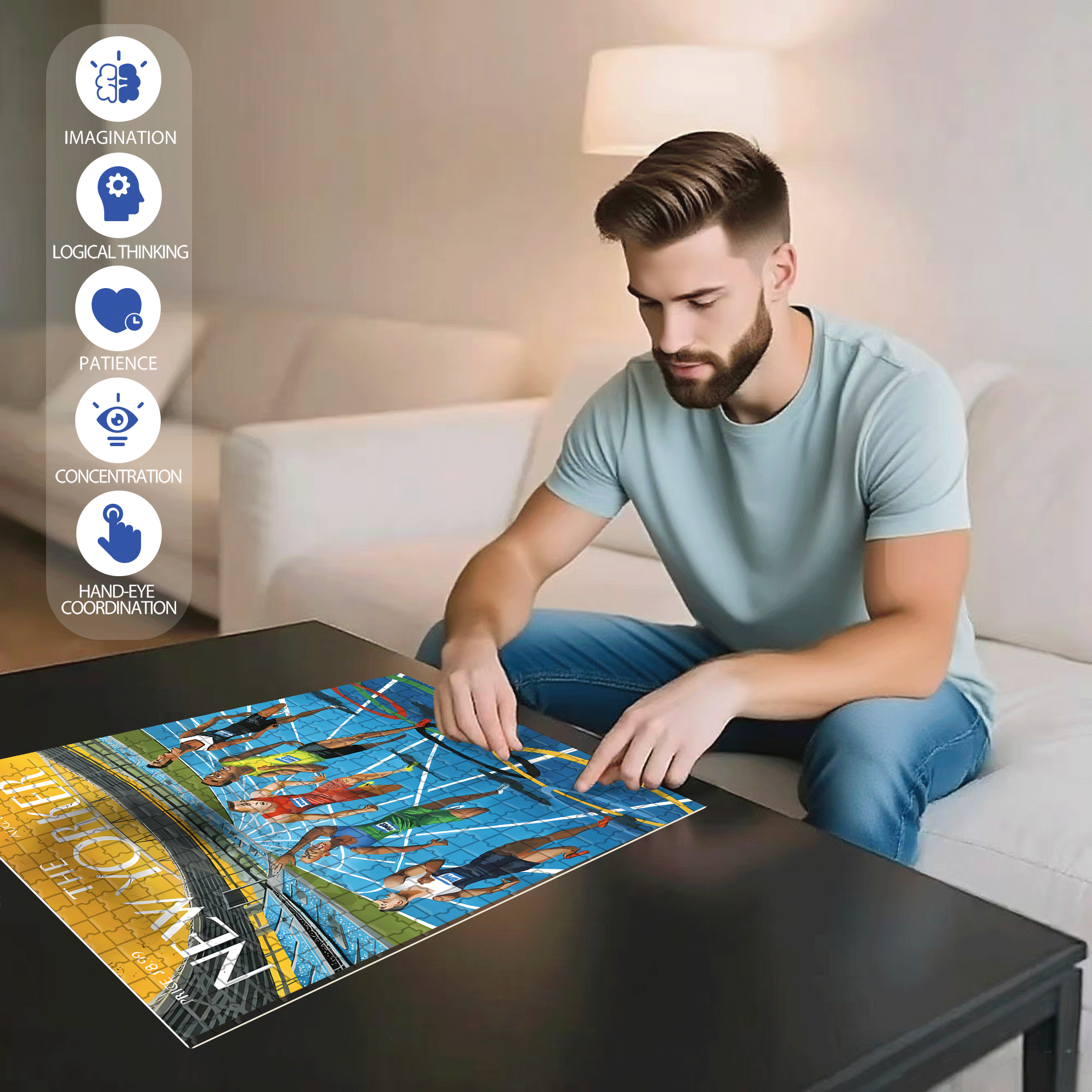 Something In The Air 500pcs/1000pcs Jigsaw Puzzle, Scratch-Resistant, Interactive Family Game & Brain-Boosting DIY Decor, Perfect for Halloween, Christmas & New Year Gifts, Family Puzzle Game