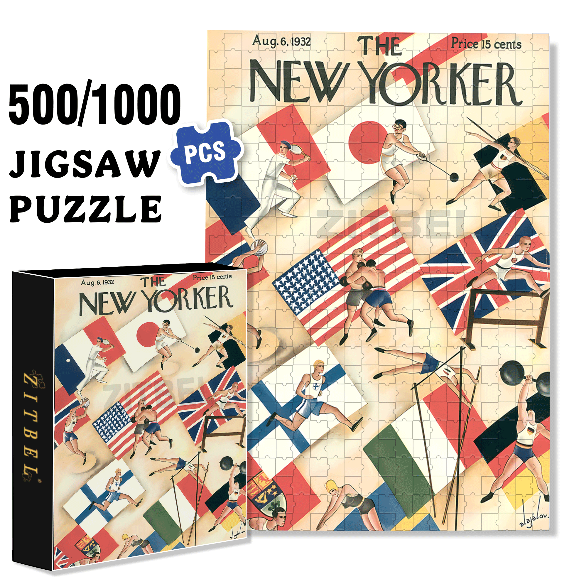 Sports Meet 500pcs/1000pcs Jigsaw Puzzle, Scratch-Resistant, Interactive Family Game & Brain-Boosting DIY Decor, Perfect for Halloween, Christmas & New Year Gifts, Family Puzzle Game