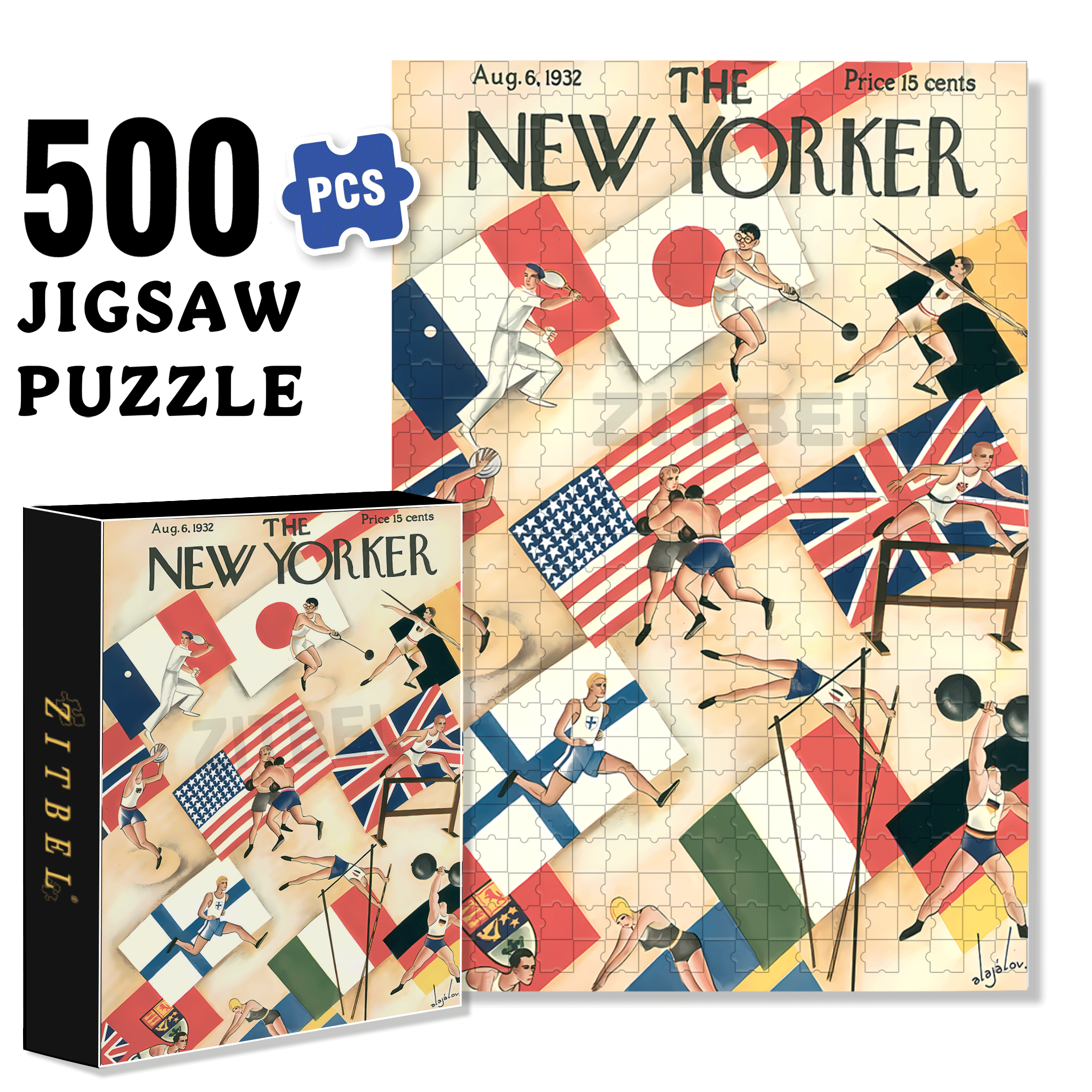Sports Meet 500pcs/1000pcs Jigsaw Puzzle, Scratch-Resistant, Interactive Family Game & Brain-Boosting DIY Decor, Perfect for Halloween, Christmas & New Year Gifts, Family Puzzle Game