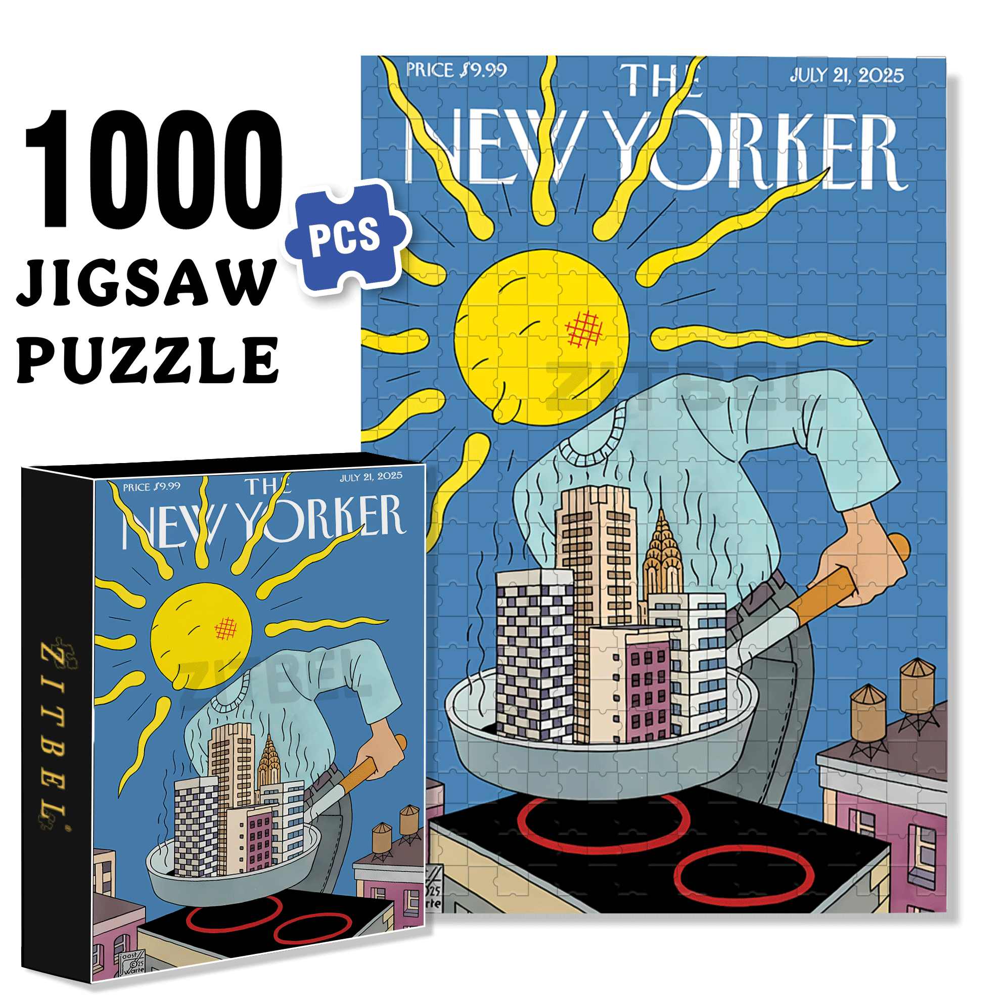 Sun City 500pcs/1000pcs Jigsaw Puzzle, Scratch-Resistant, Interactive Family Game & Brain-Boosting DIY Decor, Perfect for Halloween, Christmas & New Year Gifts, Family Puzzle Game