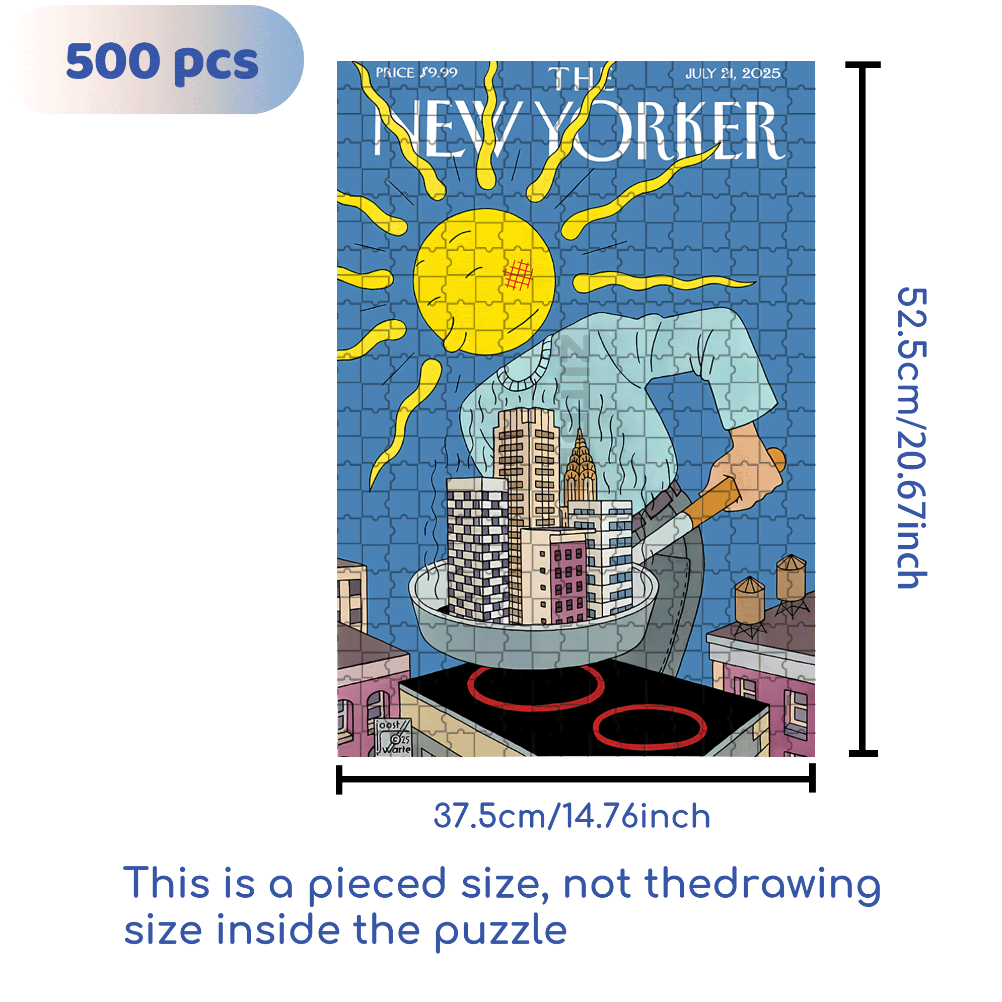 Sun City 500pcs/1000pcs Jigsaw Puzzle, Scratch-Resistant, Interactive Family Game & Brain-Boosting DIY Decor, Perfect for Halloween, Christmas & New Year Gifts, Family Puzzle Game