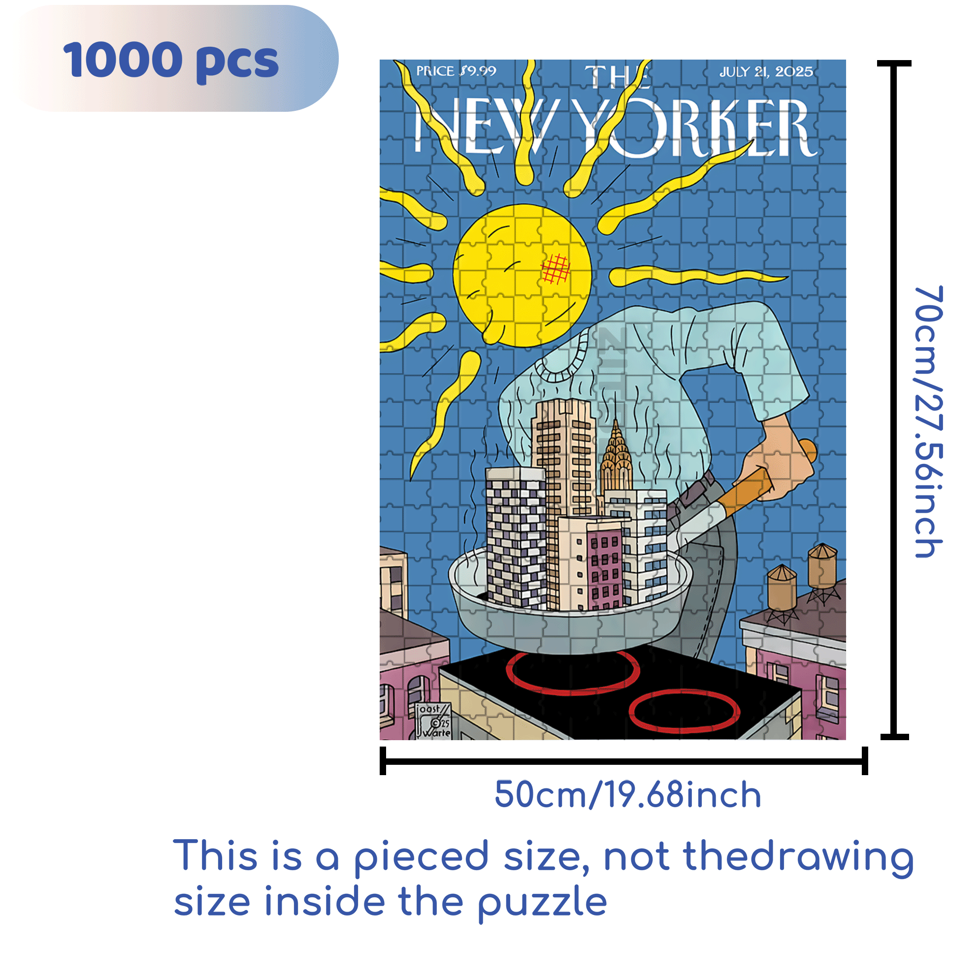 Sun City 500pcs/1000pcs Jigsaw Puzzle, Scratch-Resistant, Interactive Family Game & Brain-Boosting DIY Decor, Perfect for Halloween, Christmas & New Year Gifts, Family Puzzle Game