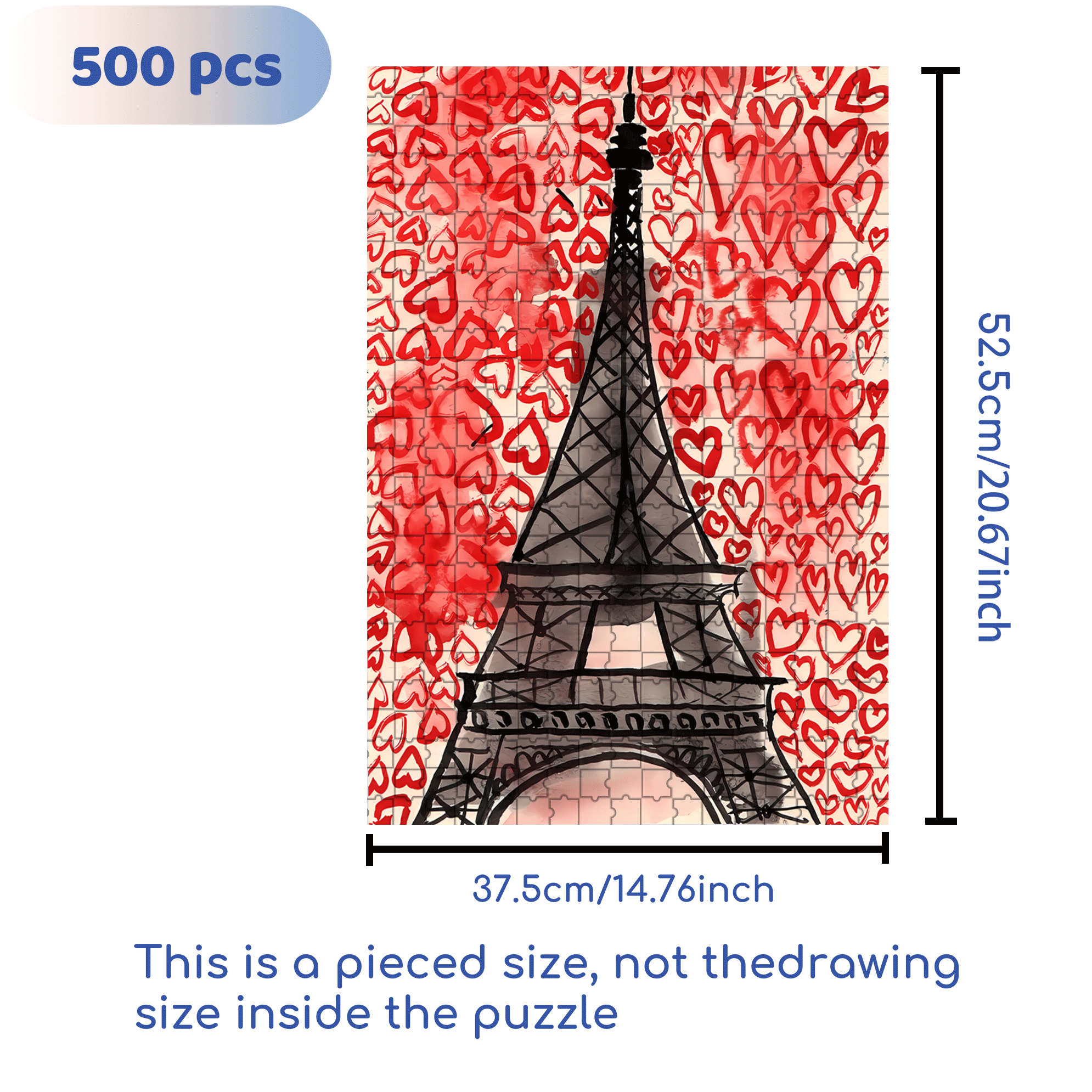 Sweet Paris 500pcs/1000pcs Jigsaw Puzzle, Scratch-Resistant, Interactive Family Game & Brain-Boosting DIY Decor, Perfect for Halloween, Christmas & New Year Gifts, Family Puzzle Game