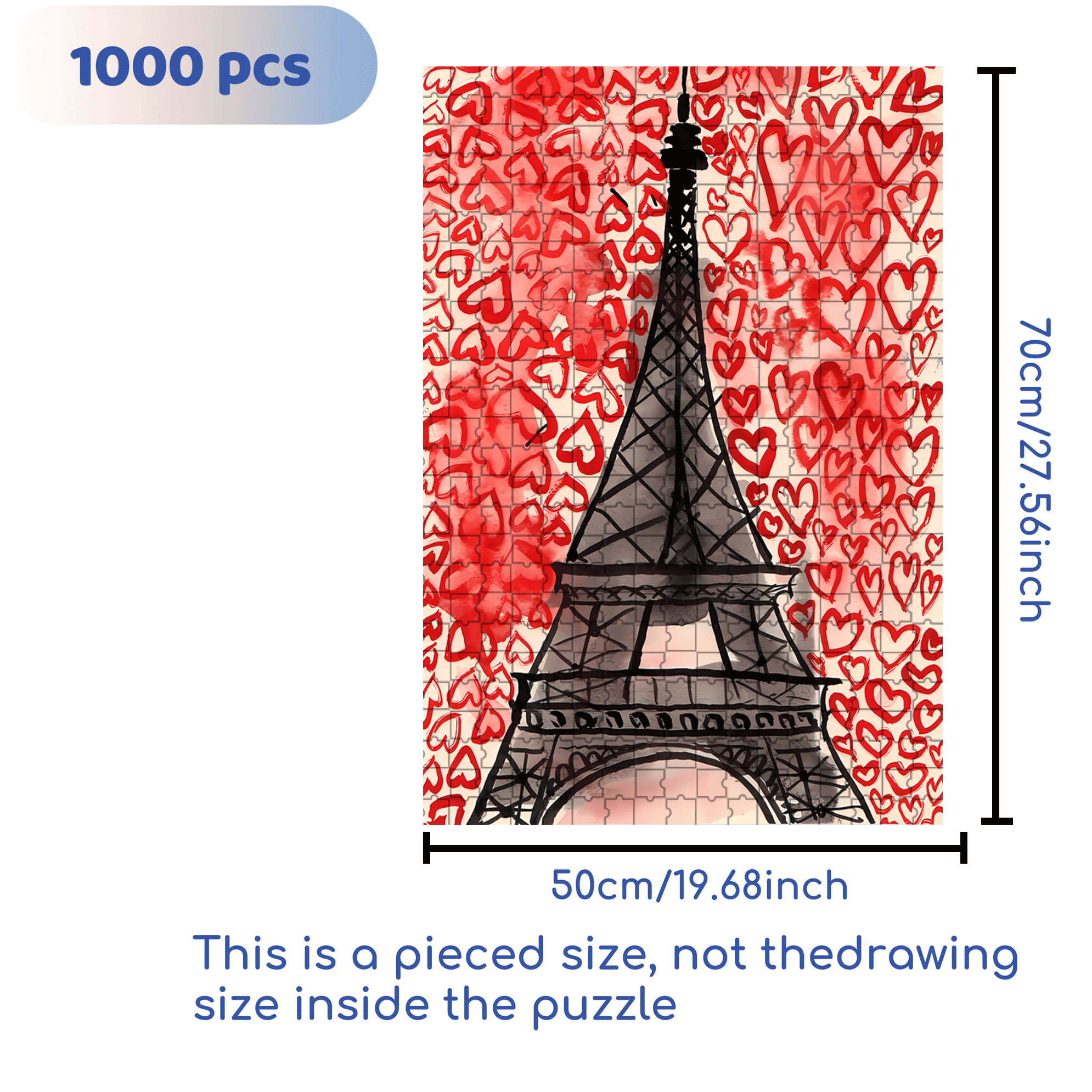 Sweet Paris 500pcs/1000pcs Jigsaw Puzzle, Scratch-Resistant, Interactive Family Game & Brain-Boosting DIY Decor, Perfect for Halloween, Christmas & New Year Gifts, Family Puzzle Game