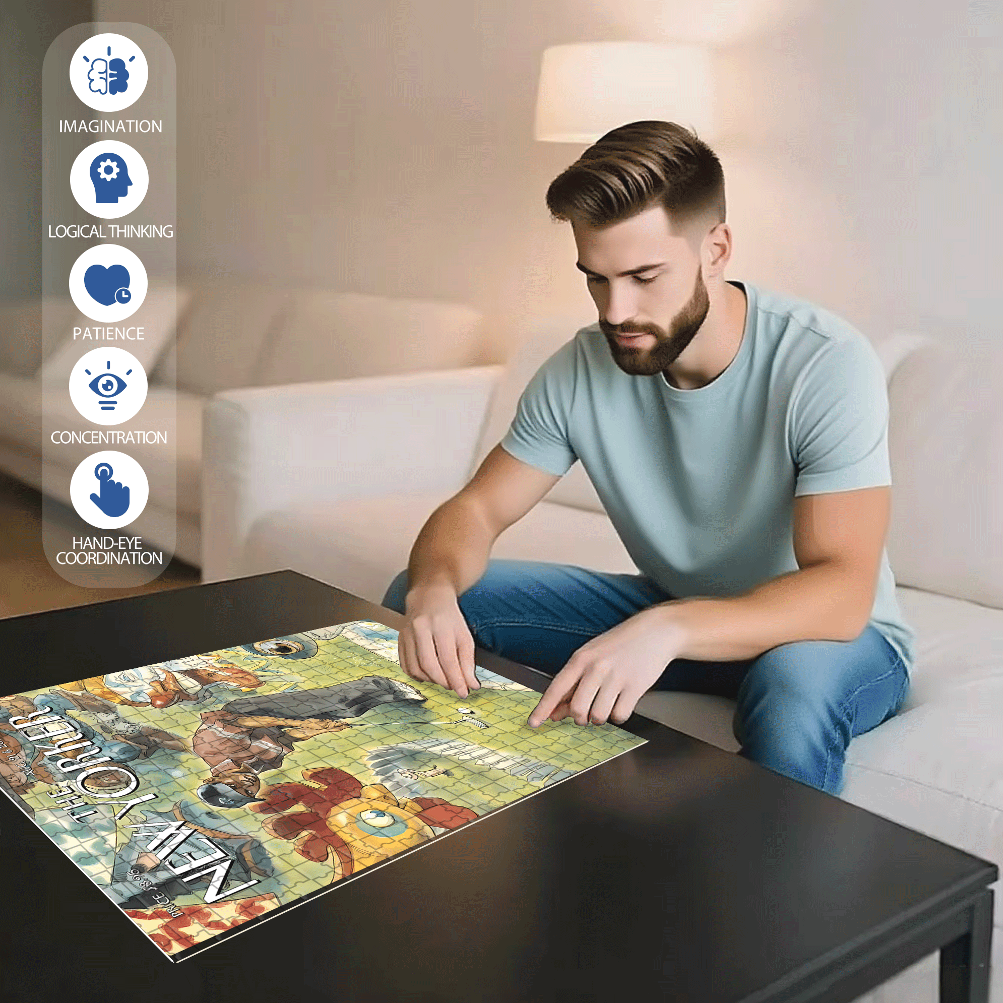 The Big Shot 500pcs/1000pcs Jigsaw Puzzle, Scratch-Resistant, Interactive Family Game & Brain-Boosting DIY Decor, Perfect for Halloween, Christmas & New Year Gifts, Family Puzzle Game