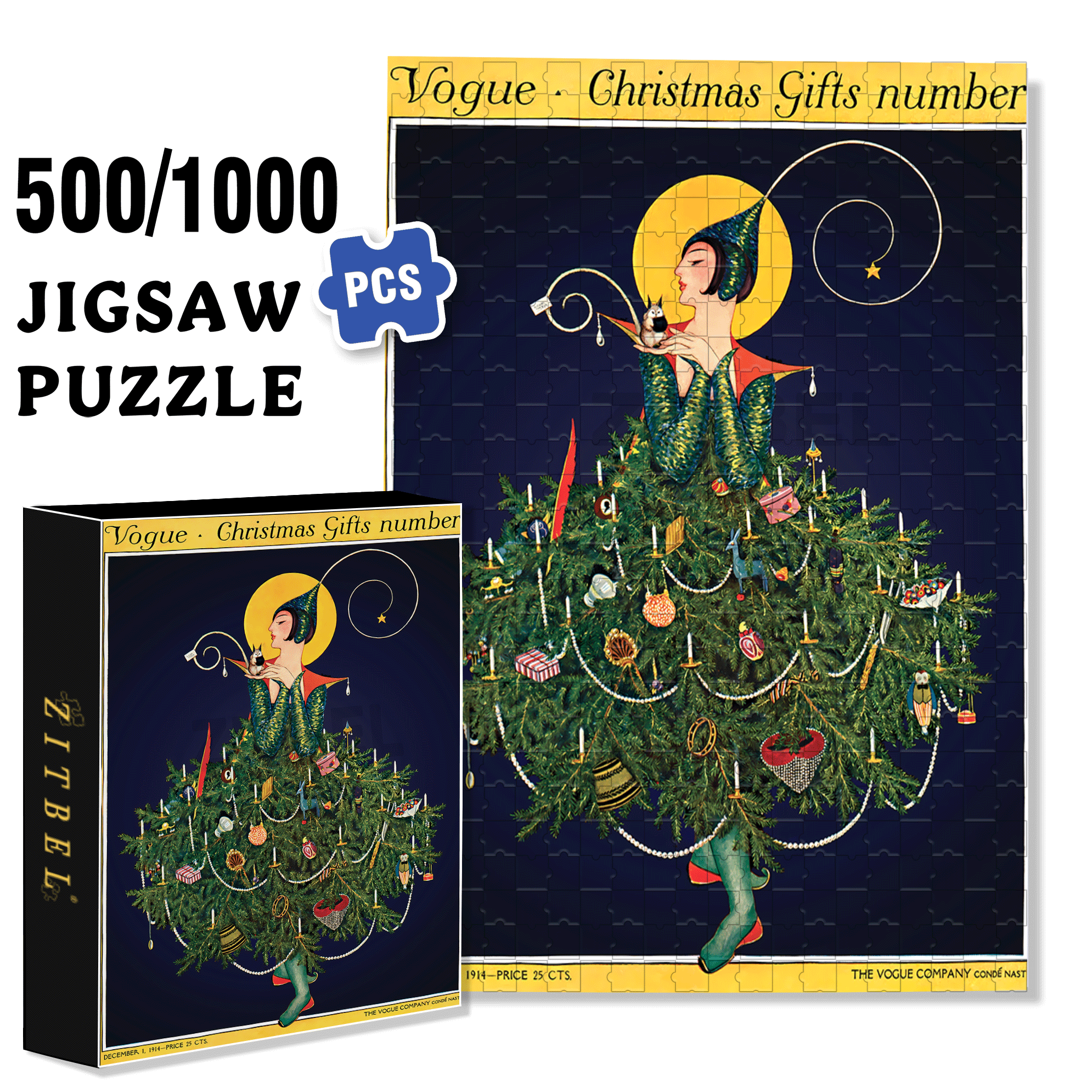 The Bird of Decoration 500pcs/1000pcs Jigsaw Puzzle, Scratch-Resistant, Interactive Family Game & Brain-Boosting DIY Decor, Perfect for Halloween, Christmas & New Year Gifts, Family Puzzle Game