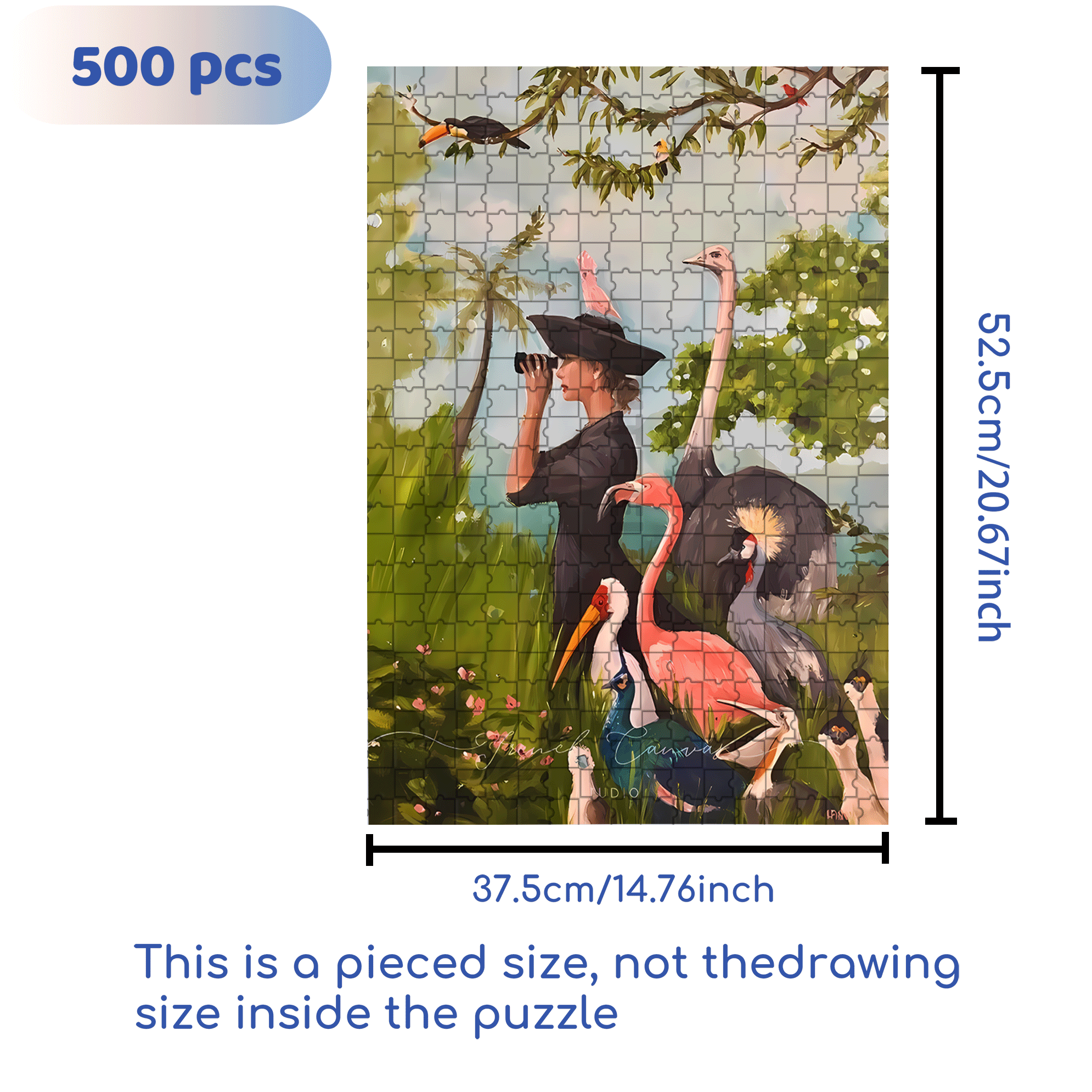 The Birdwatcher  500pcs/1000pcs Jigsaw Puzzle, Scratch-Resistant, Interactive Family Game & Brain-Boosting DIY Decor, Perfect for Halloween, Christmas & New Year Gifts, Family Puzzle Game