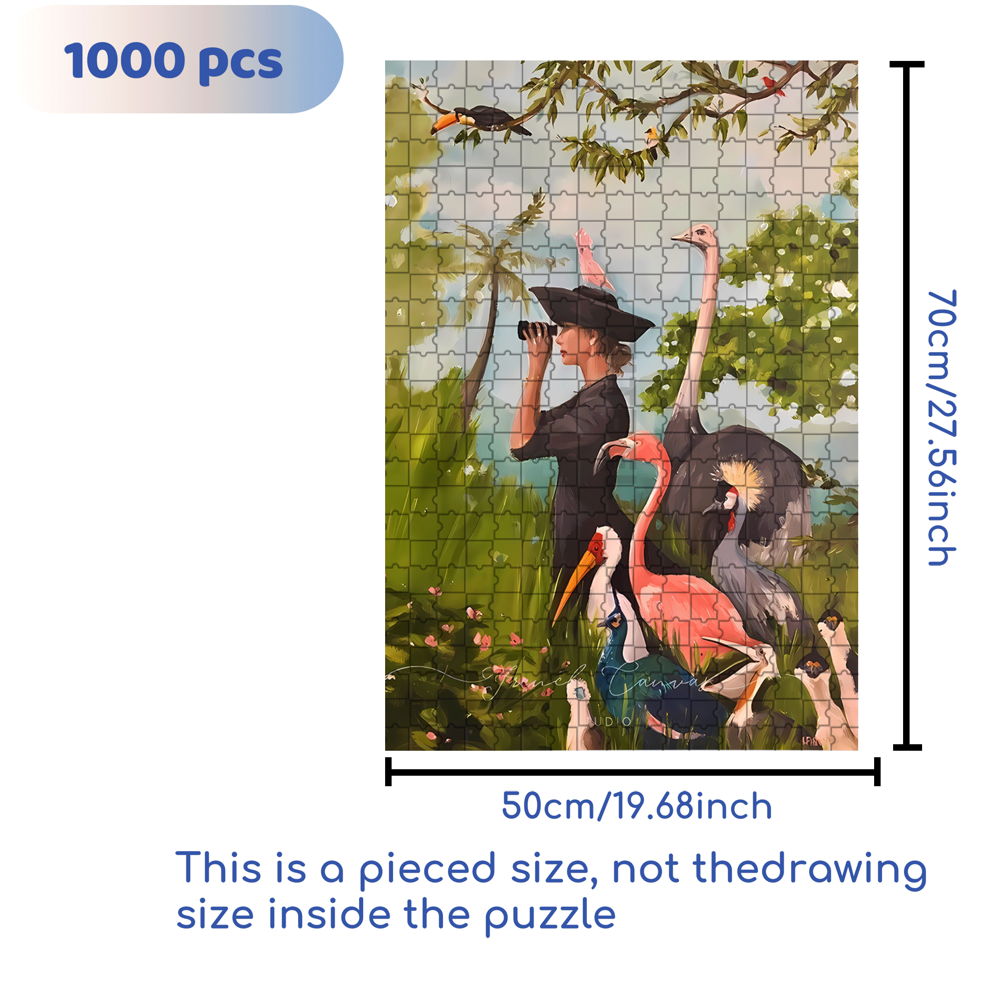 The Birdwatcher  500pcs/1000pcs Jigsaw Puzzle, Scratch-Resistant, Interactive Family Game & Brain-Boosting DIY Decor, Perfect for Halloween, Christmas & New Year Gifts, Family Puzzle Game