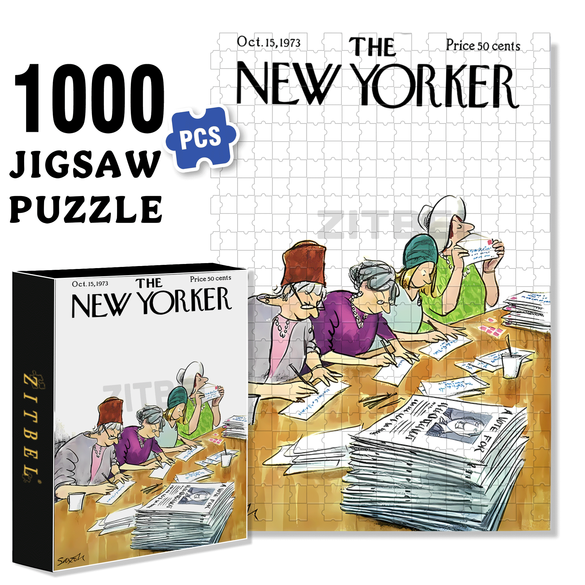 The Campaign 500pcs/1000pcs Jigsaw Puzzle, Scratch-Resistant, Interactive Family Game & Brain-Boosting DIY Decor, Perfect for Halloween, Christmas & New Year Gifts, Family Puzzle Game