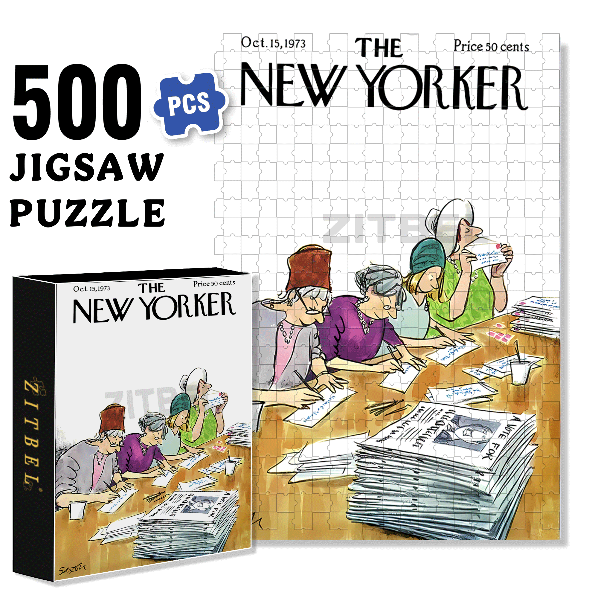 The Campaign 500pcs/1000pcs Jigsaw Puzzle, Scratch-Resistant, Interactive Family Game & Brain-Boosting DIY Decor, Perfect for Halloween, Christmas & New Year Gifts, Family Puzzle Game