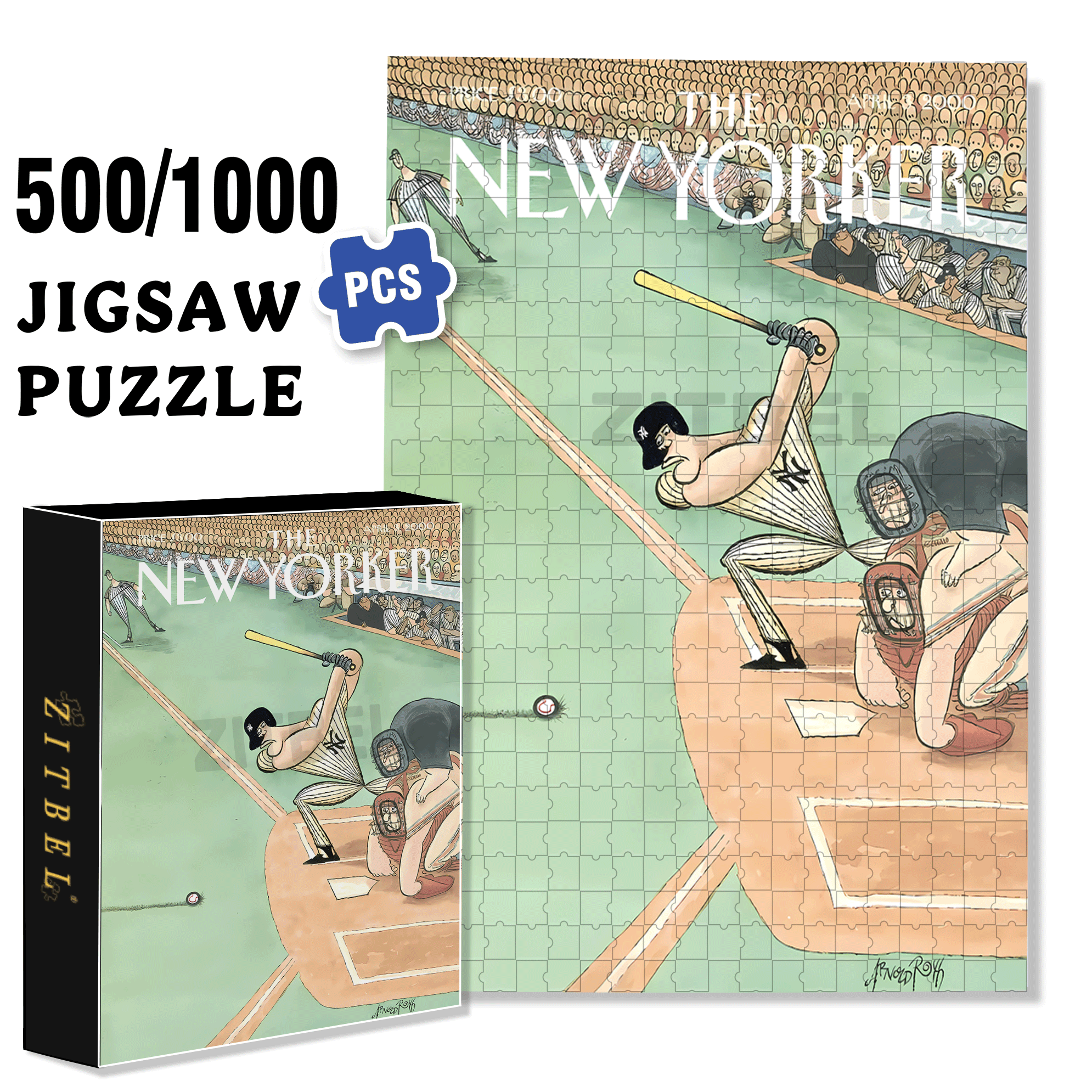 The First Pitch 2 500pcs/1000pcs Jigsaw Puzzle, Scratch-Resistant, Interactive Family Game & Brain-Boosting DIY Decor, Perfect for Halloween, Christmas & New Year Gifts, Family Puzzle Game