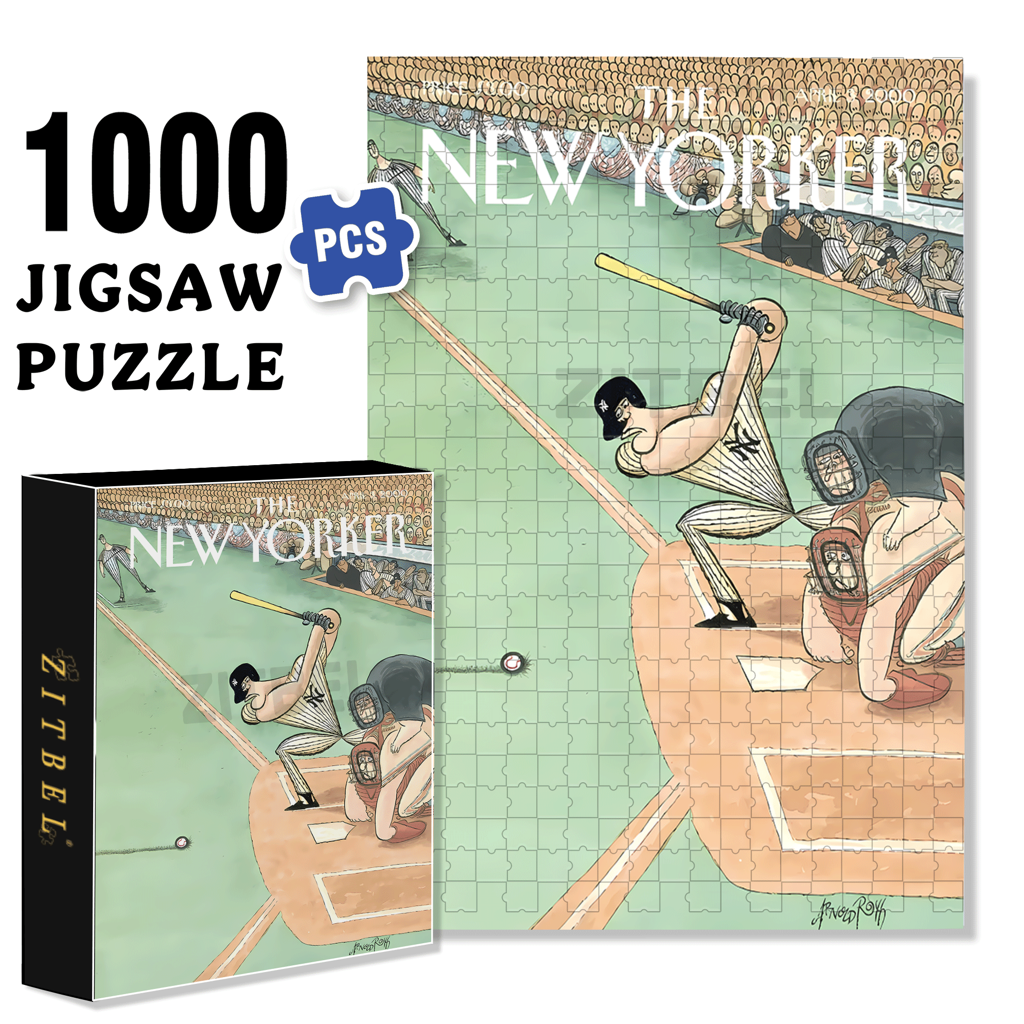 The First Pitch 2 500pcs/1000pcs Jigsaw Puzzle, Scratch-Resistant, Interactive Family Game & Brain-Boosting DIY Decor, Perfect for Halloween, Christmas & New Year Gifts, Family Puzzle Game