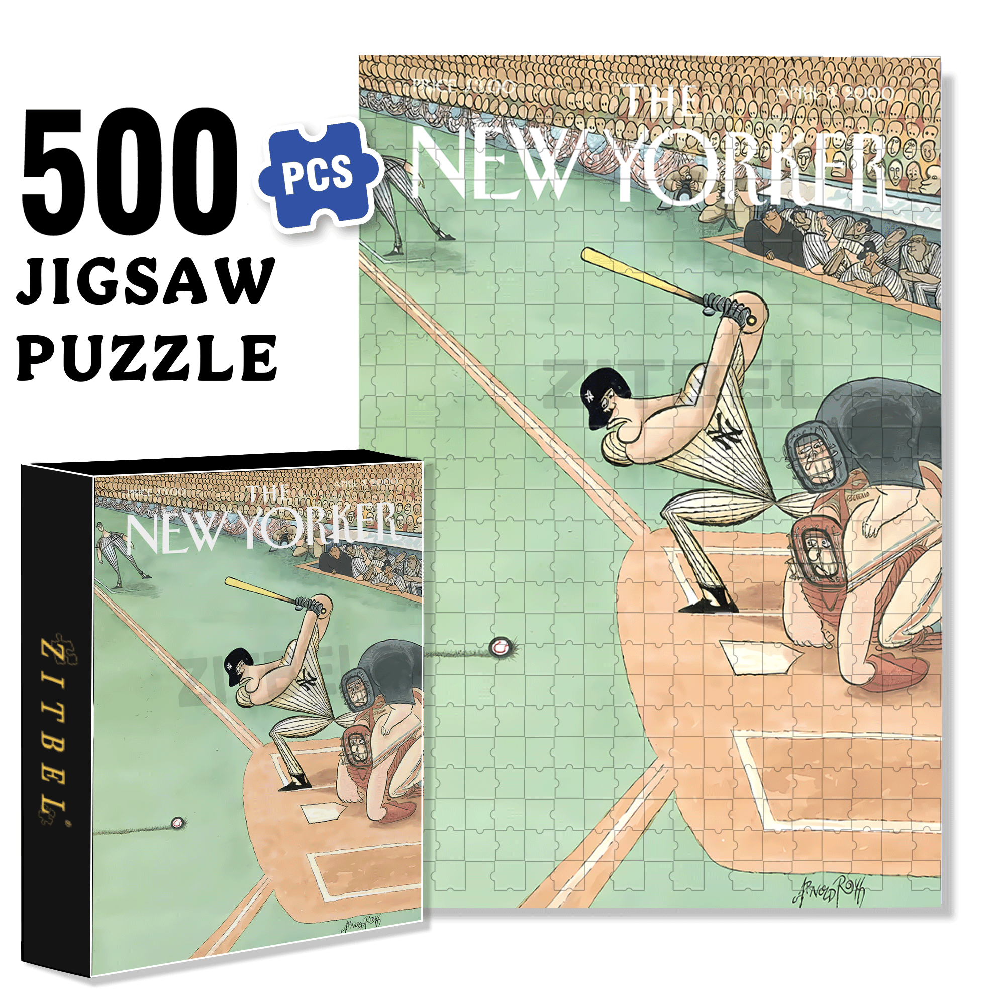 The First Pitch 2 500pcs/1000pcs Jigsaw Puzzle, Scratch-Resistant, Interactive Family Game & Brain-Boosting DIY Decor, Perfect for Halloween, Christmas & New Year Gifts, Family Puzzle Game