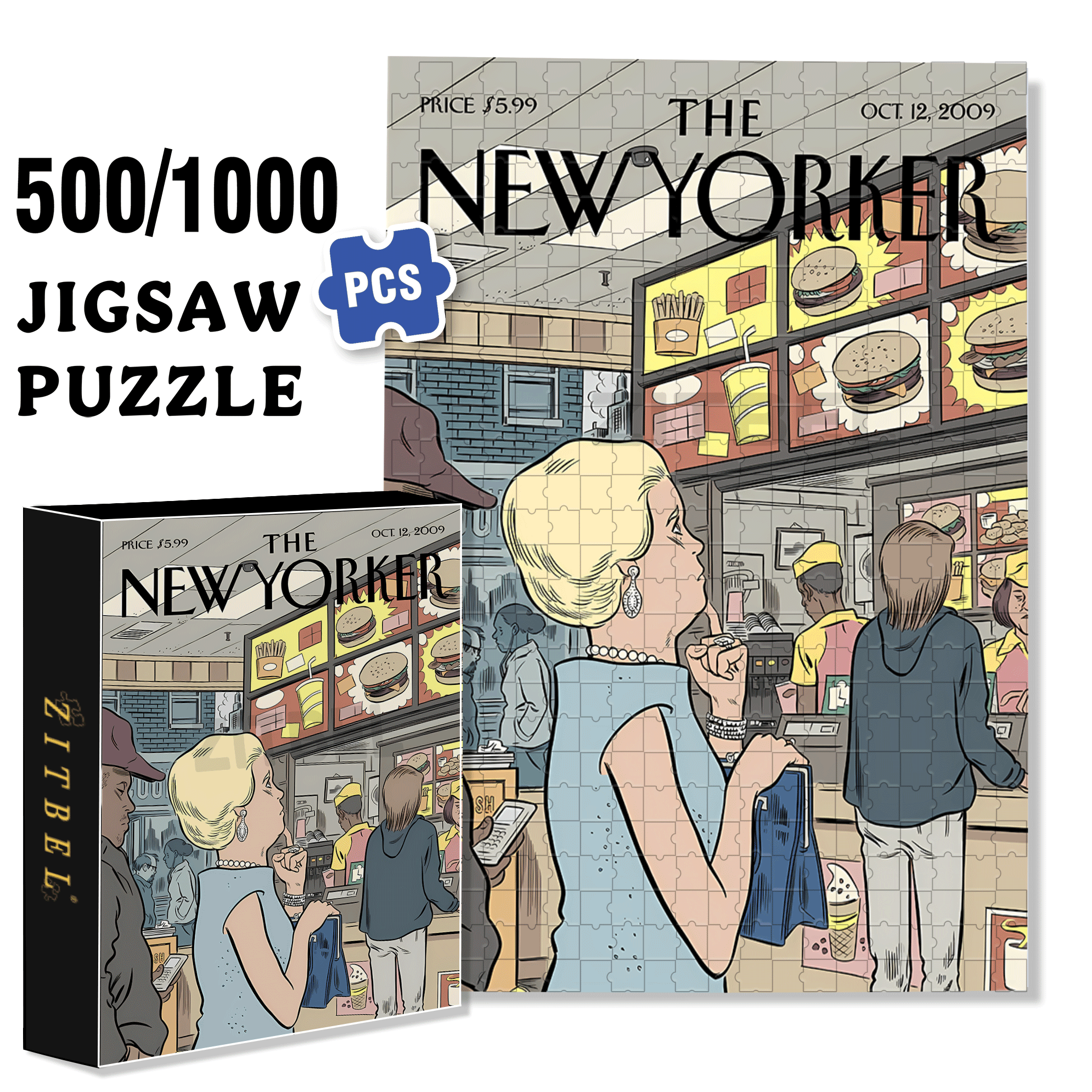 The Food Chain 500pcs/1000pcs Jigsaw Puzzle, Scratch-Resistant, Interactive Family Game & Brain-Boosting DIY Decor, Perfect for Halloween, Christmas & New Year Gifts, Family Puzzle Game