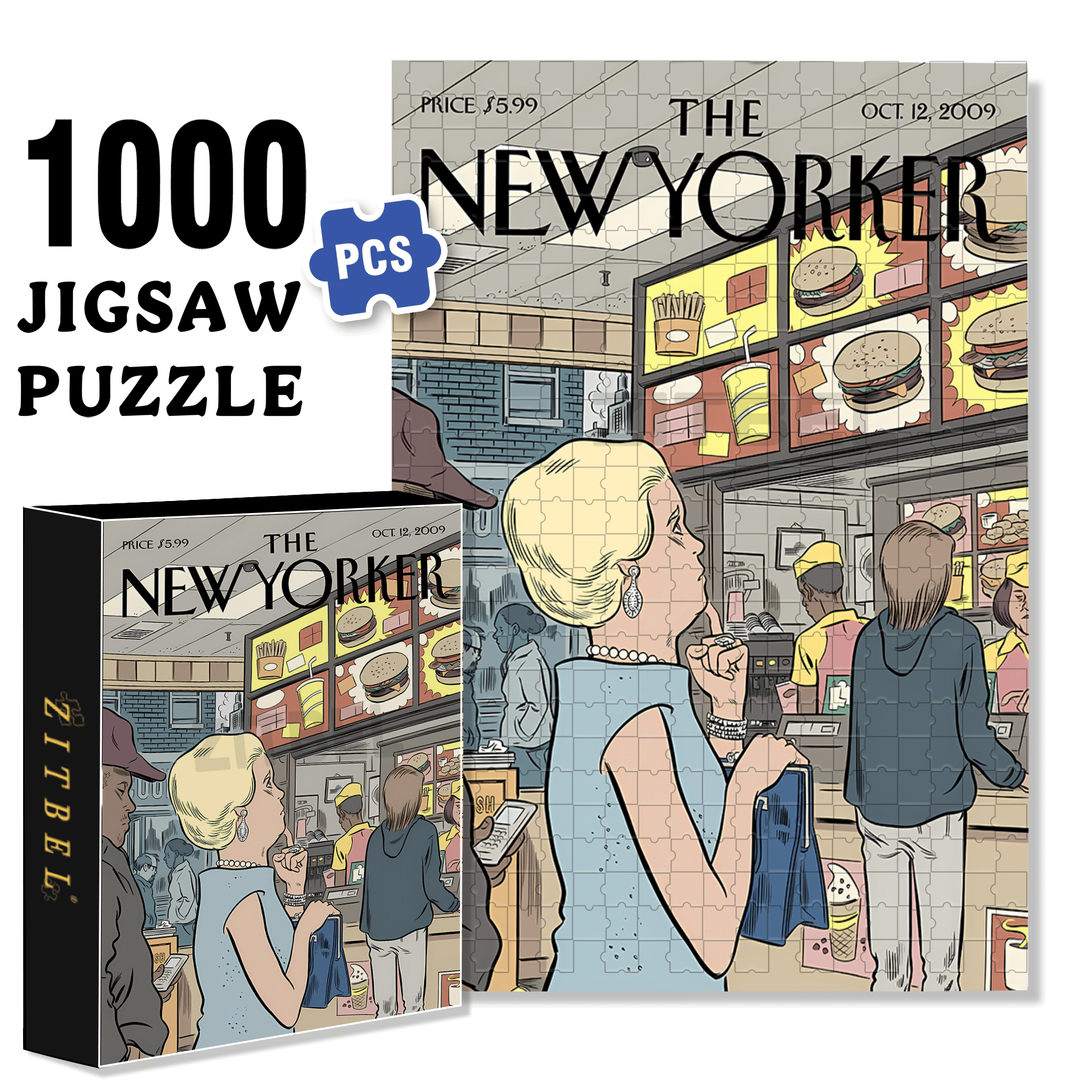 The Food Chain 500pcs/1000pcs Jigsaw Puzzle, Scratch-Resistant, Interactive Family Game & Brain-Boosting DIY Decor, Perfect for Halloween, Christmas & New Year Gifts, Family Puzzle Game