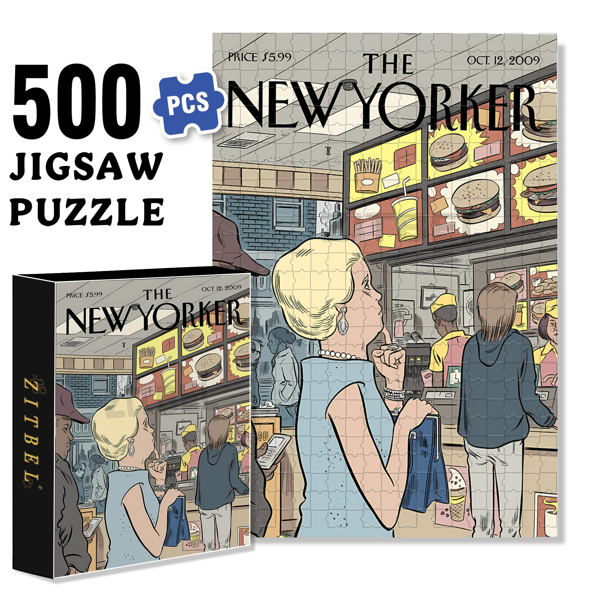 The Food Chain 500pcs/1000pcs Jigsaw Puzzle, Scratch-Resistant, Interactive Family Game & Brain-Boosting DIY Decor, Perfect for Halloween, Christmas & New Year Gifts, Family Puzzle Game