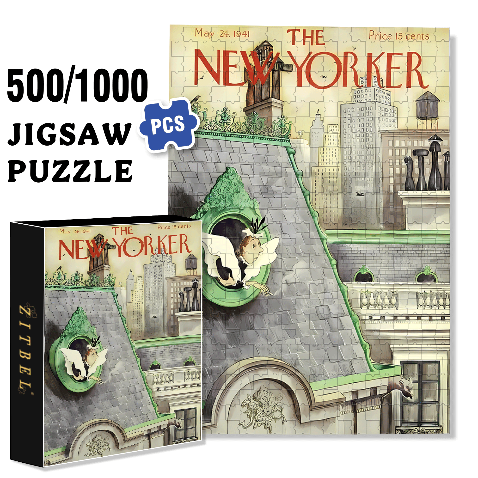 The Outside World 500pcs/1000pcs Jigsaw Puzzle, Scratch-Resistant, Interactive Family Game & Brain-Boosting DIY Decor, Perfect for Halloween, Christmas & New Year Gifts, Family Puzzle Game