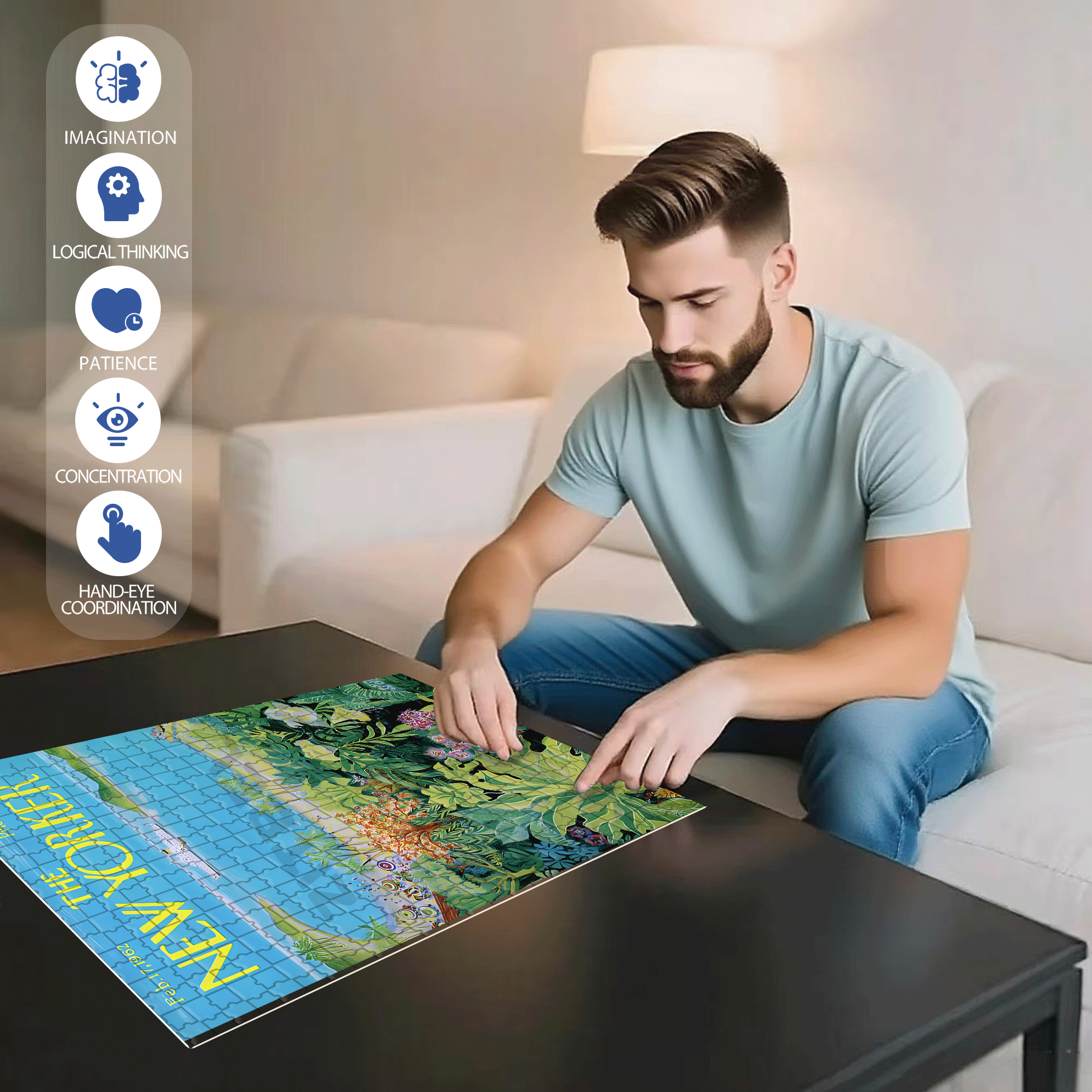 Tropical Plants 2 500pcs/1000pcs Jigsaw Puzzle, Scratch-Resistant, Interactive Family Game & Brain-Boosting DIY Decor, Perfect for Halloween, Christmas & New Year Gifts, Family Puzzle Game