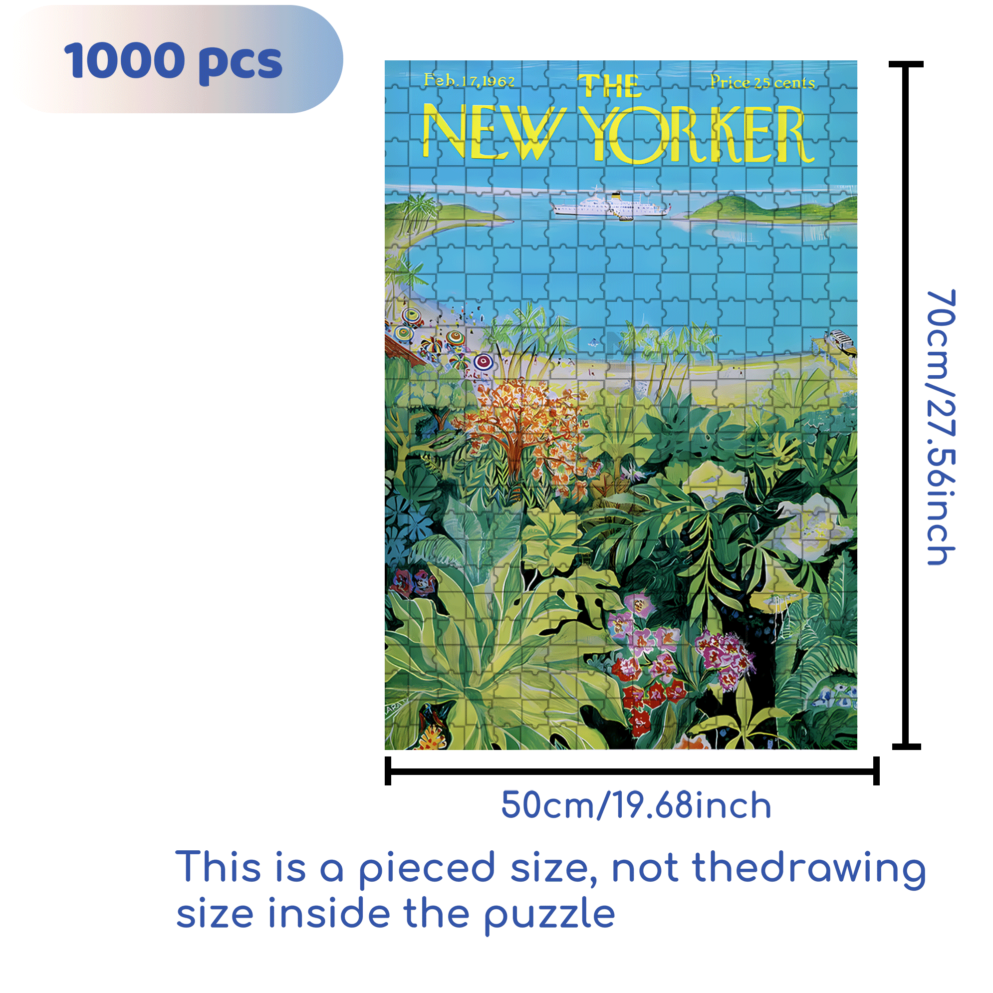 Tropical Plants 2 500pcs/1000pcs Jigsaw Puzzle, Scratch-Resistant, Interactive Family Game & Brain-Boosting DIY Decor, Perfect for Halloween, Christmas & New Year Gifts, Family Puzzle Game