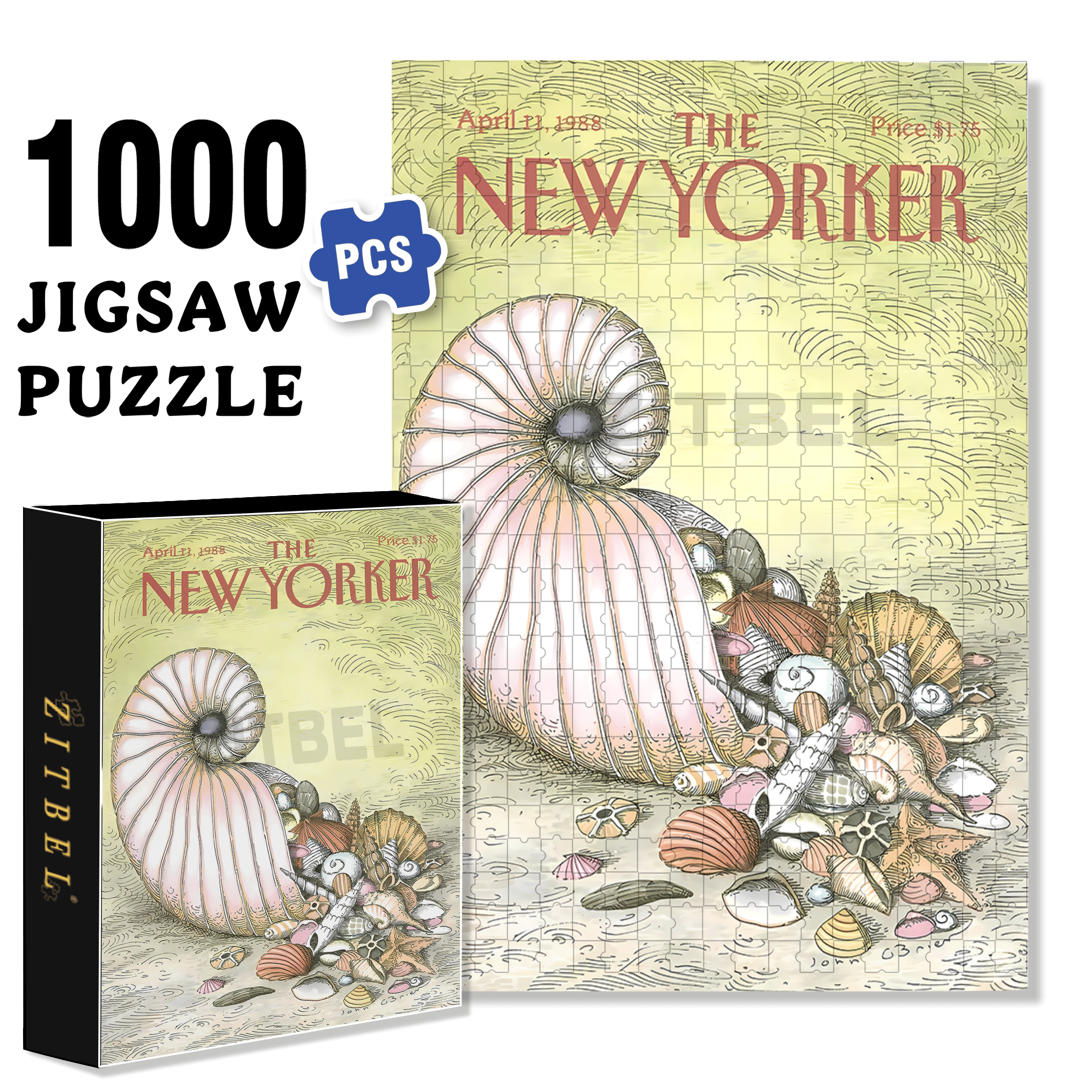 Various Sea Snails 500pcs/1000pcs Jigsaw Puzzle, Scratch-Resistant, Interactive Family Game & Brain-Boosting DIY Decor, Perfect for Halloween, Christmas & New Year Gifts, Family Puzzle Game