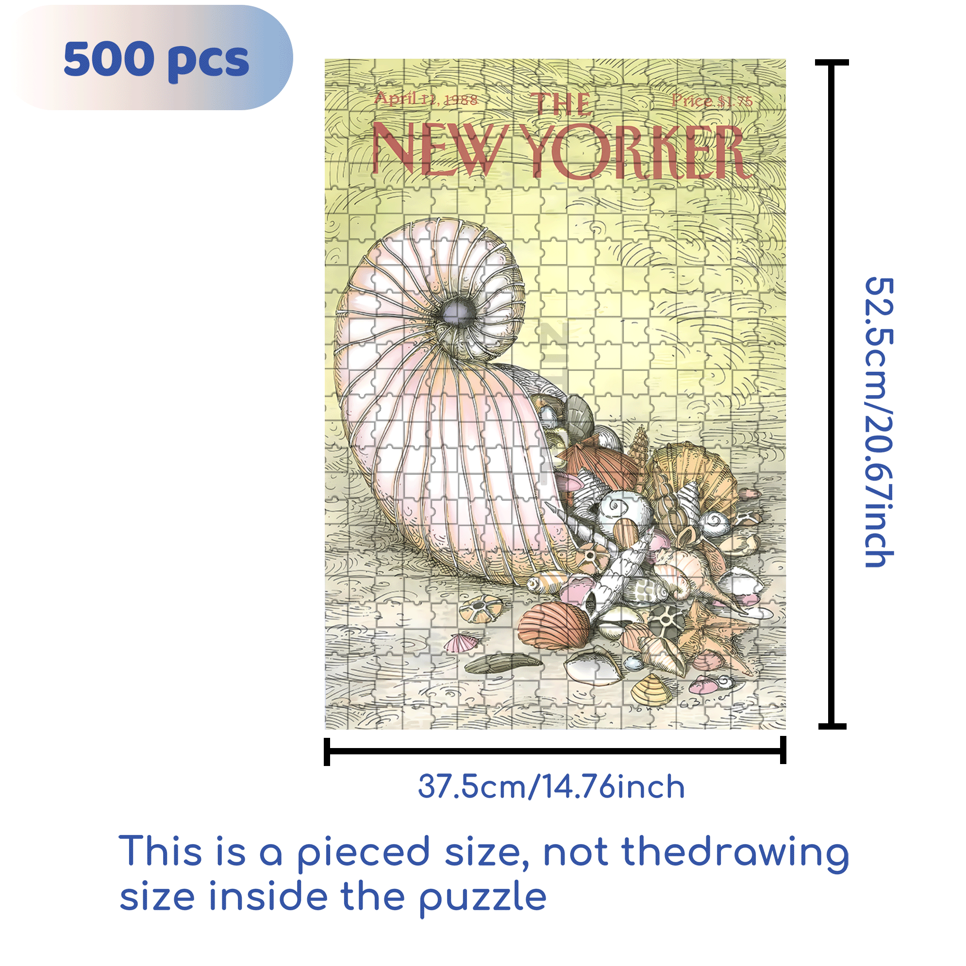 Various Sea Snails 500pcs/1000pcs Jigsaw Puzzle, Scratch-Resistant, Interactive Family Game & Brain-Boosting DIY Decor, Perfect for Halloween, Christmas & New Year Gifts, Family Puzzle Game