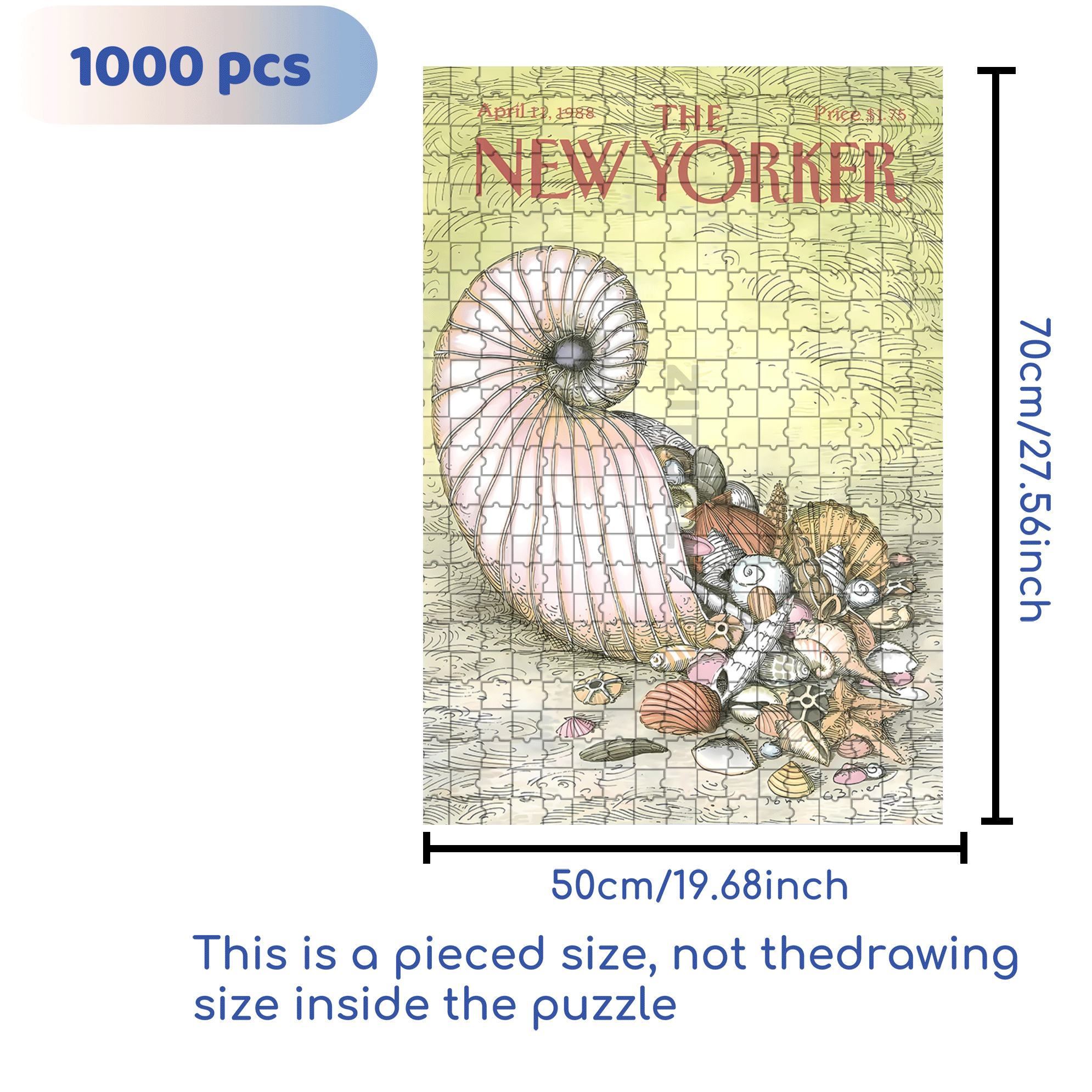 Various Sea Snails 500pcs/1000pcs Jigsaw Puzzle, Scratch-Resistant, Interactive Family Game & Brain-Boosting DIY Decor, Perfect for Halloween, Christmas & New Year Gifts, Family Puzzle Game