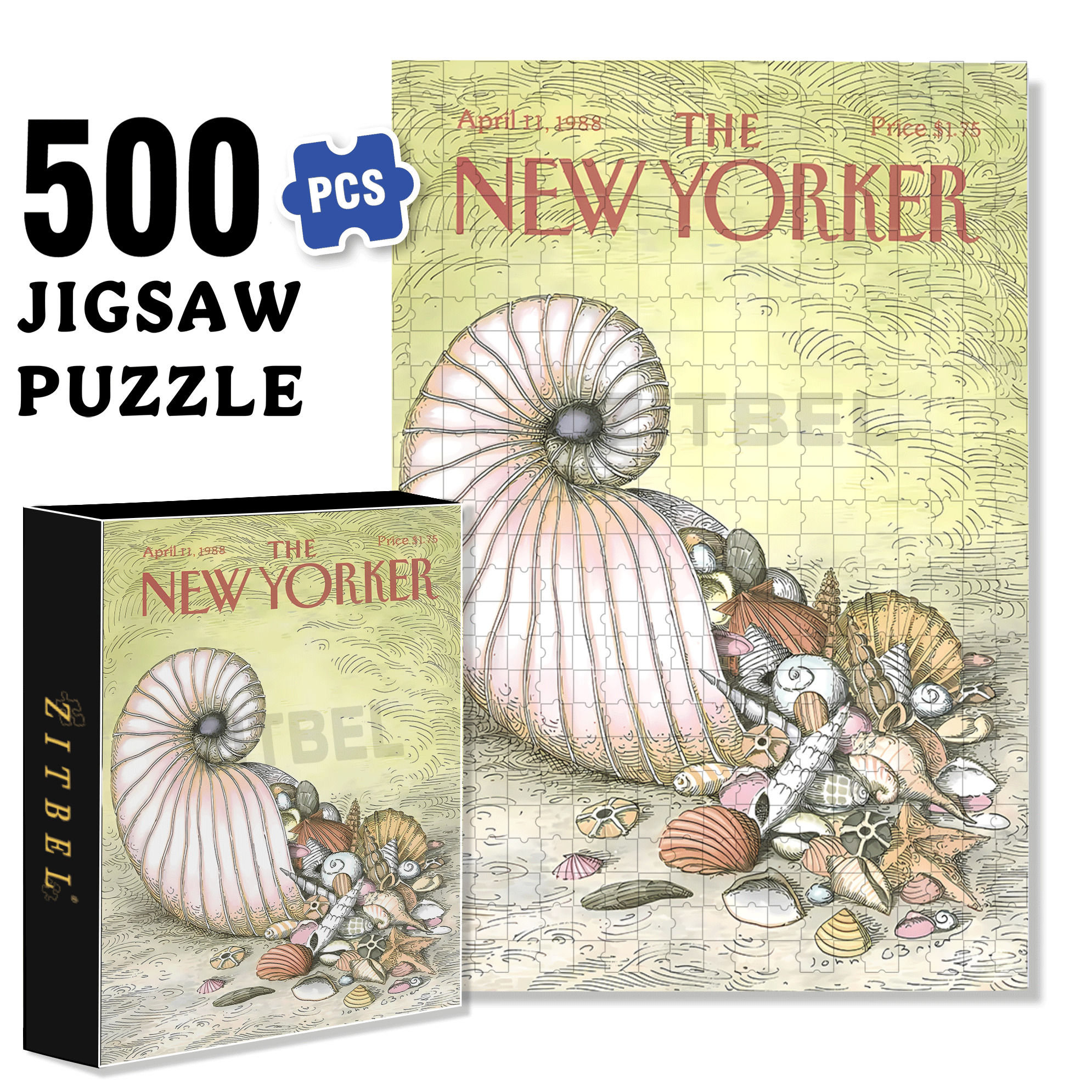 Various Sea Snails 500pcs/1000pcs Jigsaw Puzzle, Scratch-Resistant, Interactive Family Game & Brain-Boosting DIY Decor, Perfect for Halloween, Christmas & New Year Gifts, Family Puzzle Game