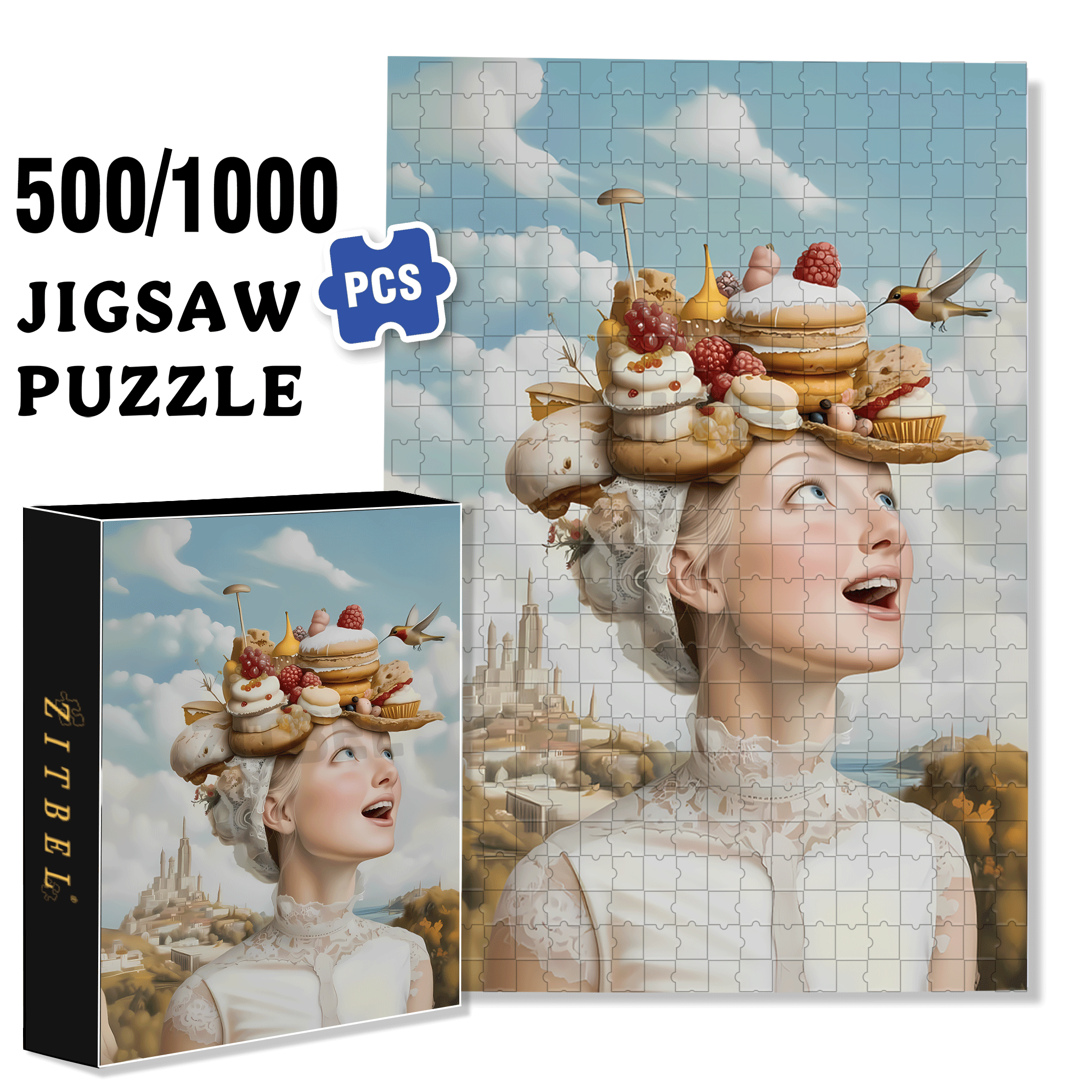 Wonderful Fantasy 500pcs/1000pcs Jigsaw Puzzle, Scratch-Resistant, Interactive Family Game & Brain-Boosting DIY Decor, Perfect for Halloween, Christmas & New Year Gifts, Family Puzzle Game