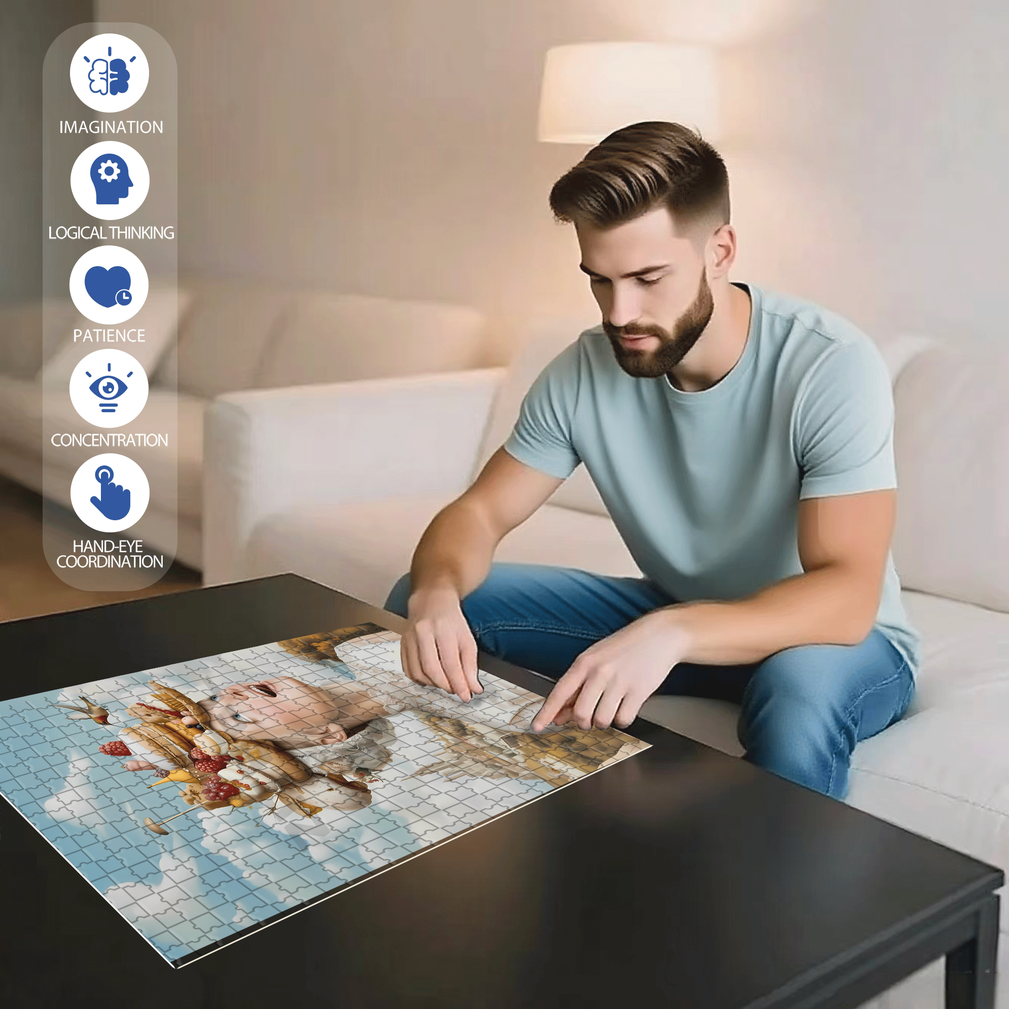Wonderful Fantasy 500pcs/1000pcs Jigsaw Puzzle, Scratch-Resistant, Interactive Family Game & Brain-Boosting DIY Decor, Perfect for Halloween, Christmas & New Year Gifts, Family Puzzle Game