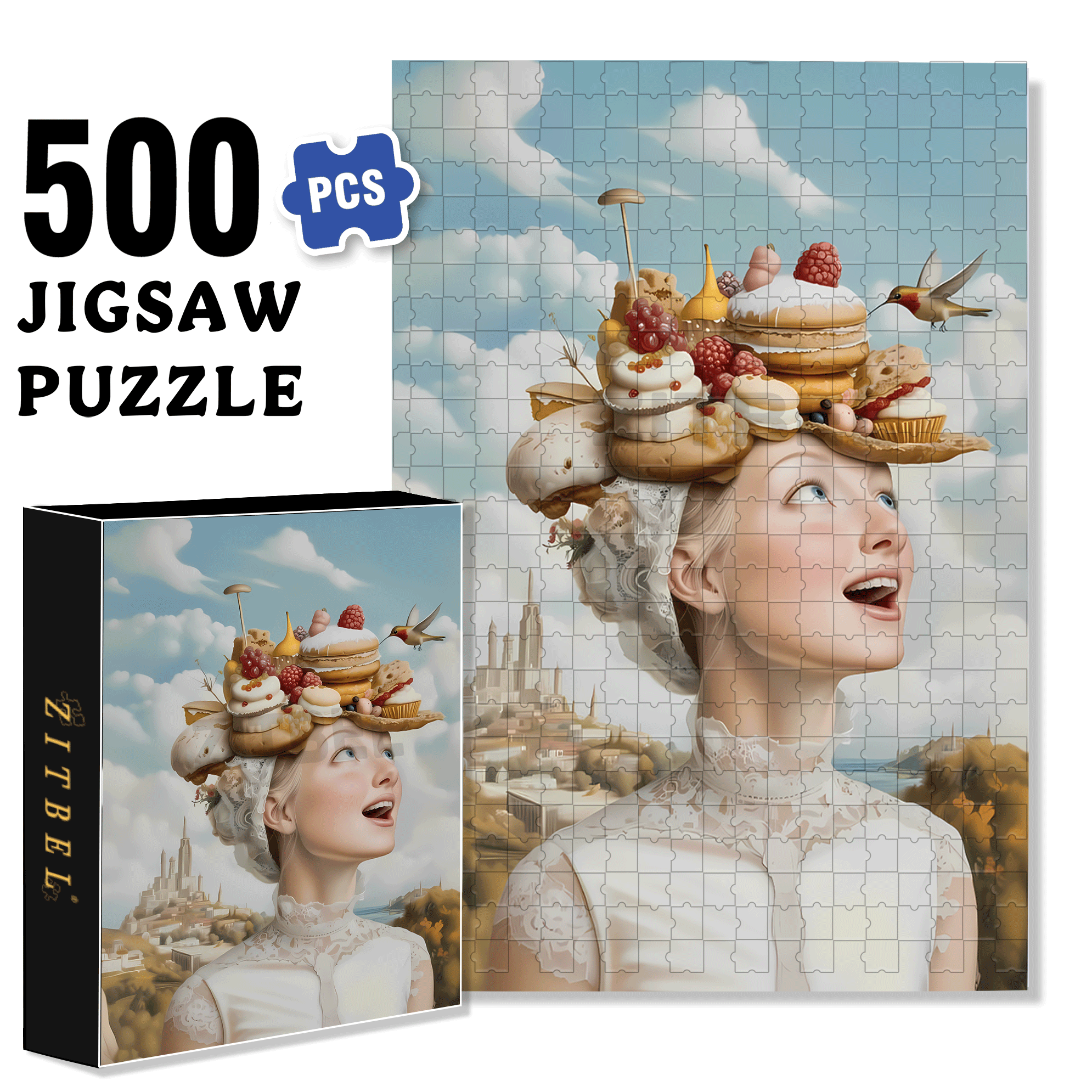 Wonderful Fantasy 500pcs/1000pcs Jigsaw Puzzle, Scratch-Resistant, Interactive Family Game & Brain-Boosting DIY Decor, Perfect for Halloween, Christmas & New Year Gifts, Family Puzzle Game